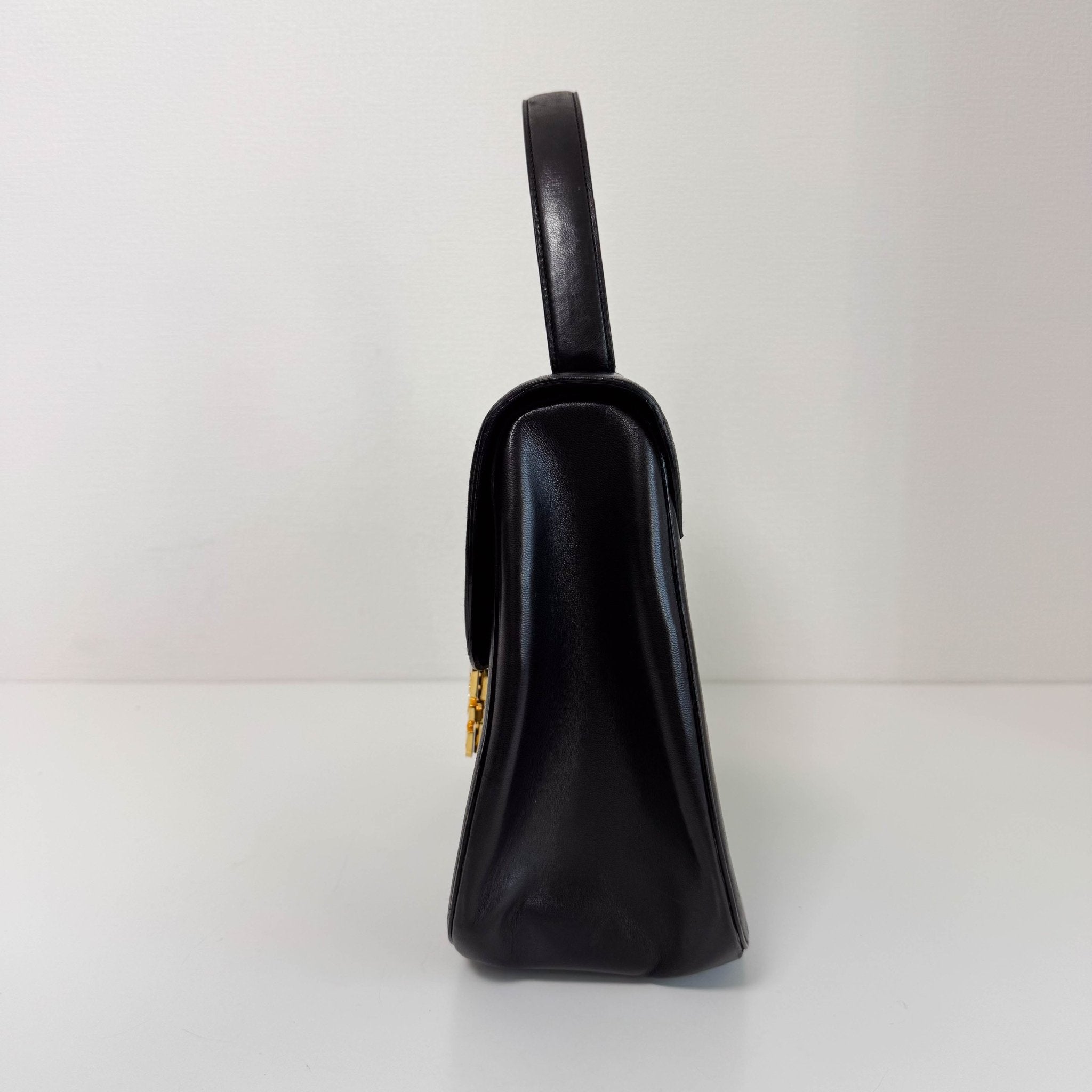 PRADA Vintage Black Leather Top Handle Bag, in , Sold by HIVE PRELOVED - Handle Bags, ,