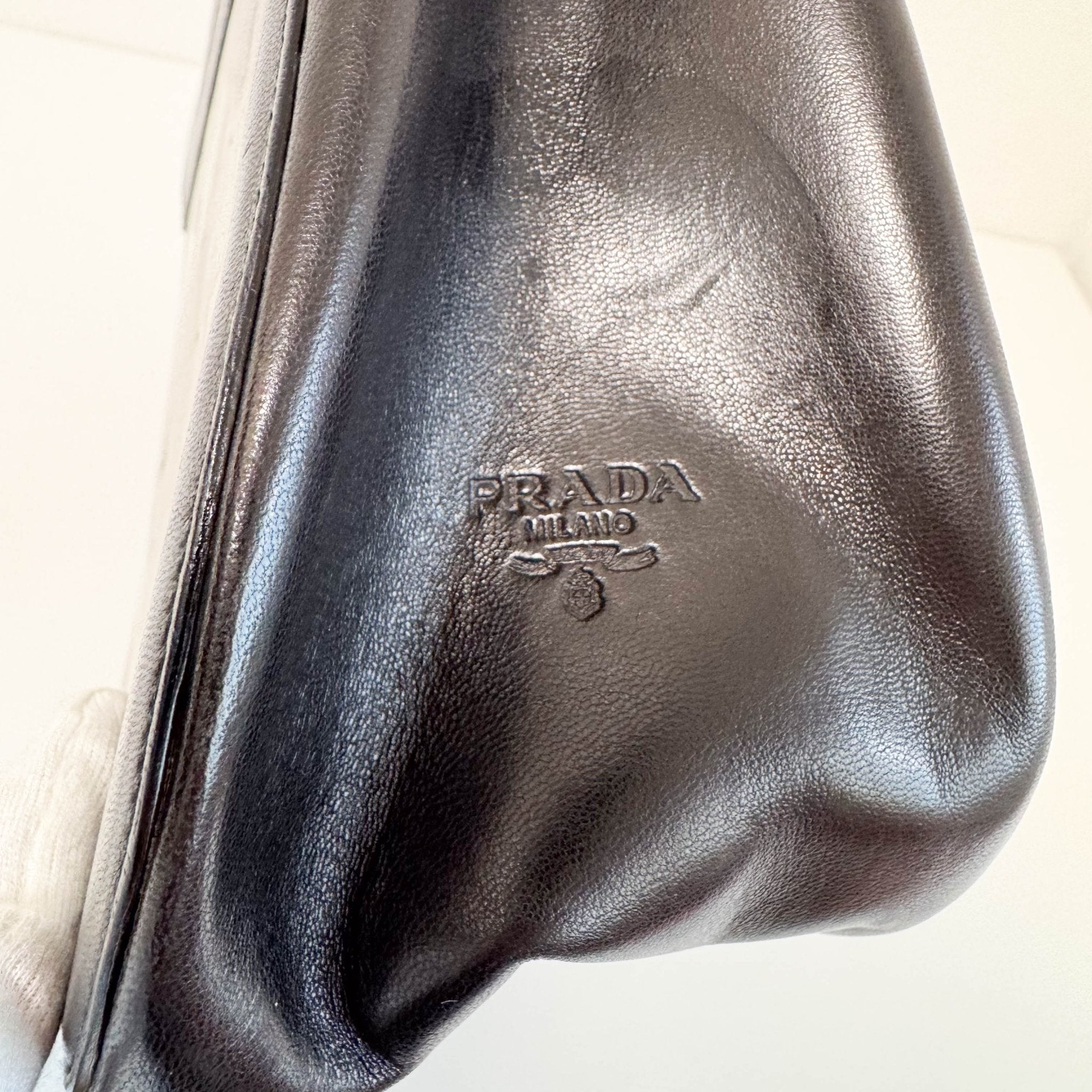 PRADA Vintage Black Leather Top Handle Bag, in , Sold by HIVE PRELOVED - Handle Bags, ,