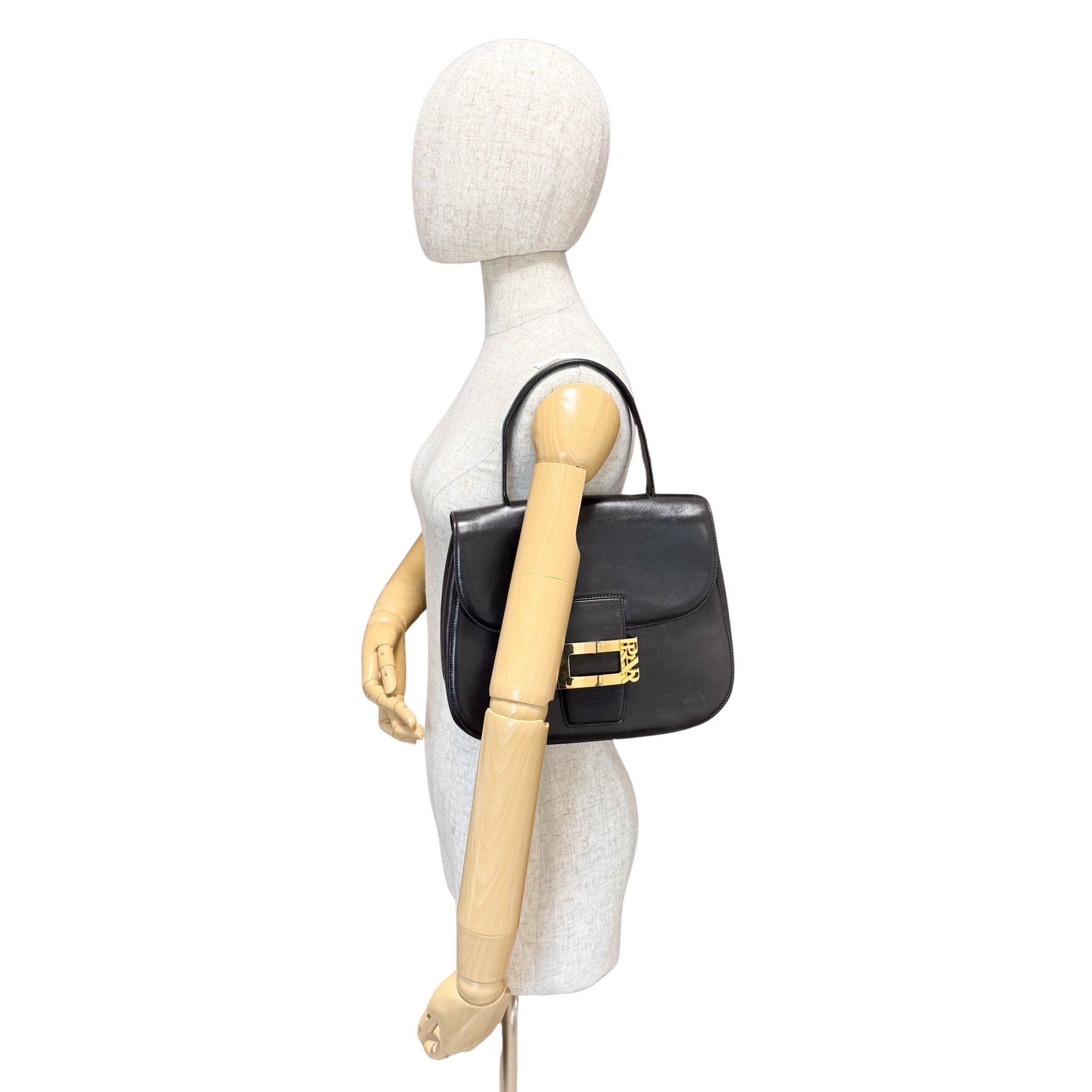 PRADA Vintage Black Leather Top Handle Bag, in , Sold by HIVE PRELOVED - Handle Bags, ,