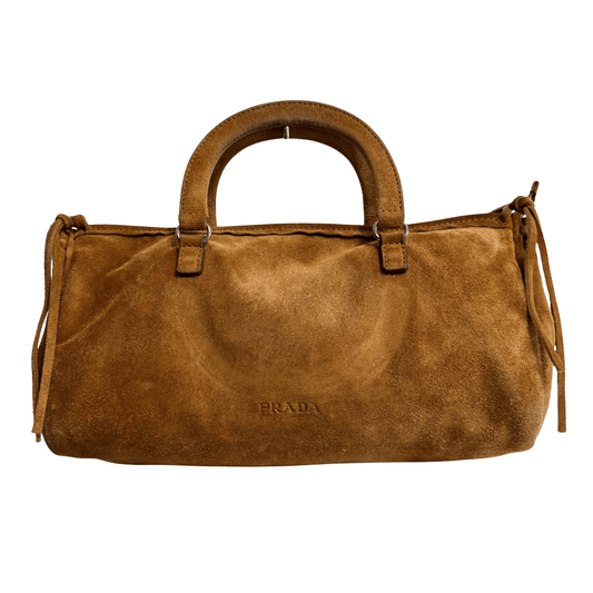 PRADA Vintage Brown Suede Hand Bag, in , Sold by HIVE PRELOVED - Handle Bags, ,