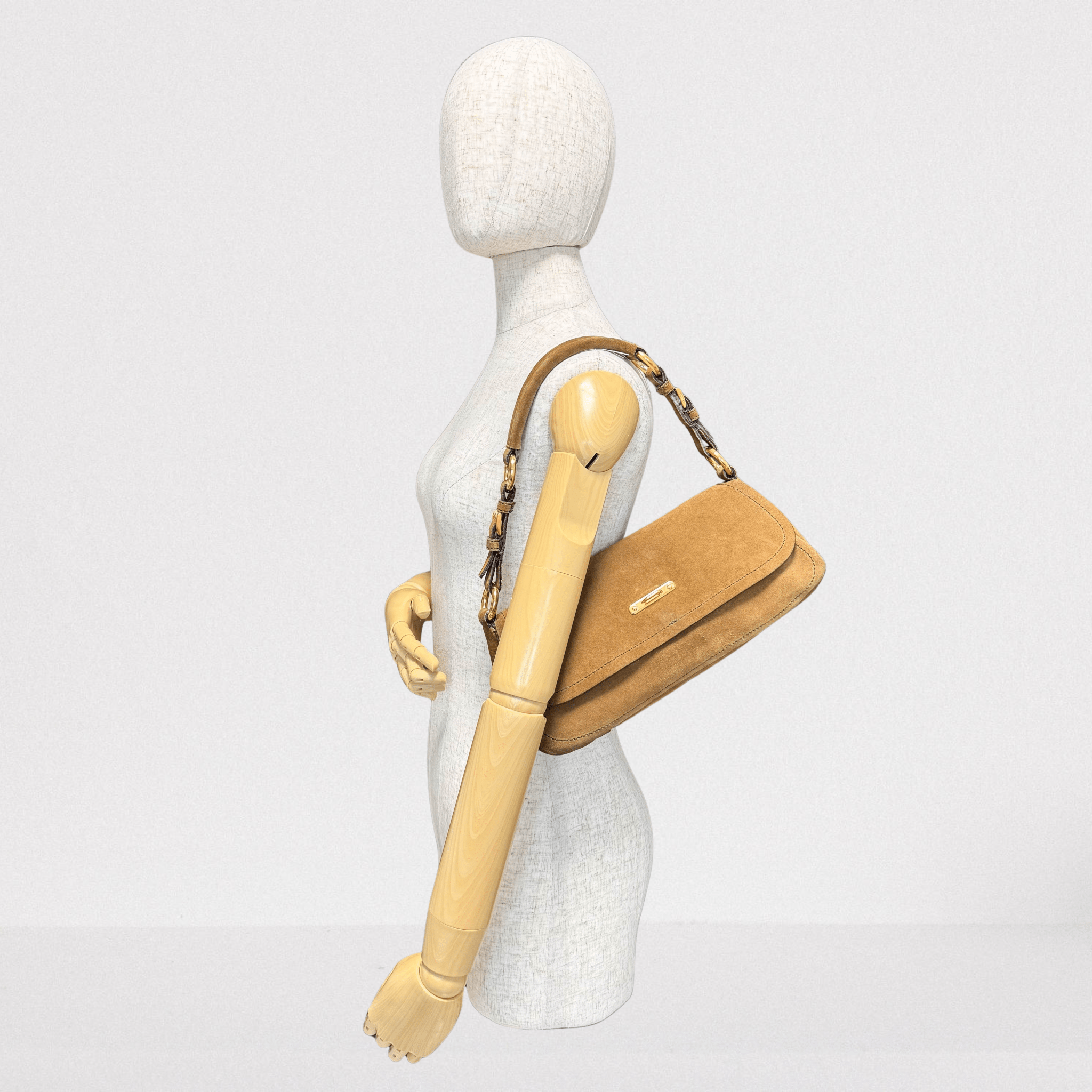 PRADA Vintage Brown Suede Shoulder Bag, in , Sold by HIVE PRELOVED - Shoulder Bags, ,