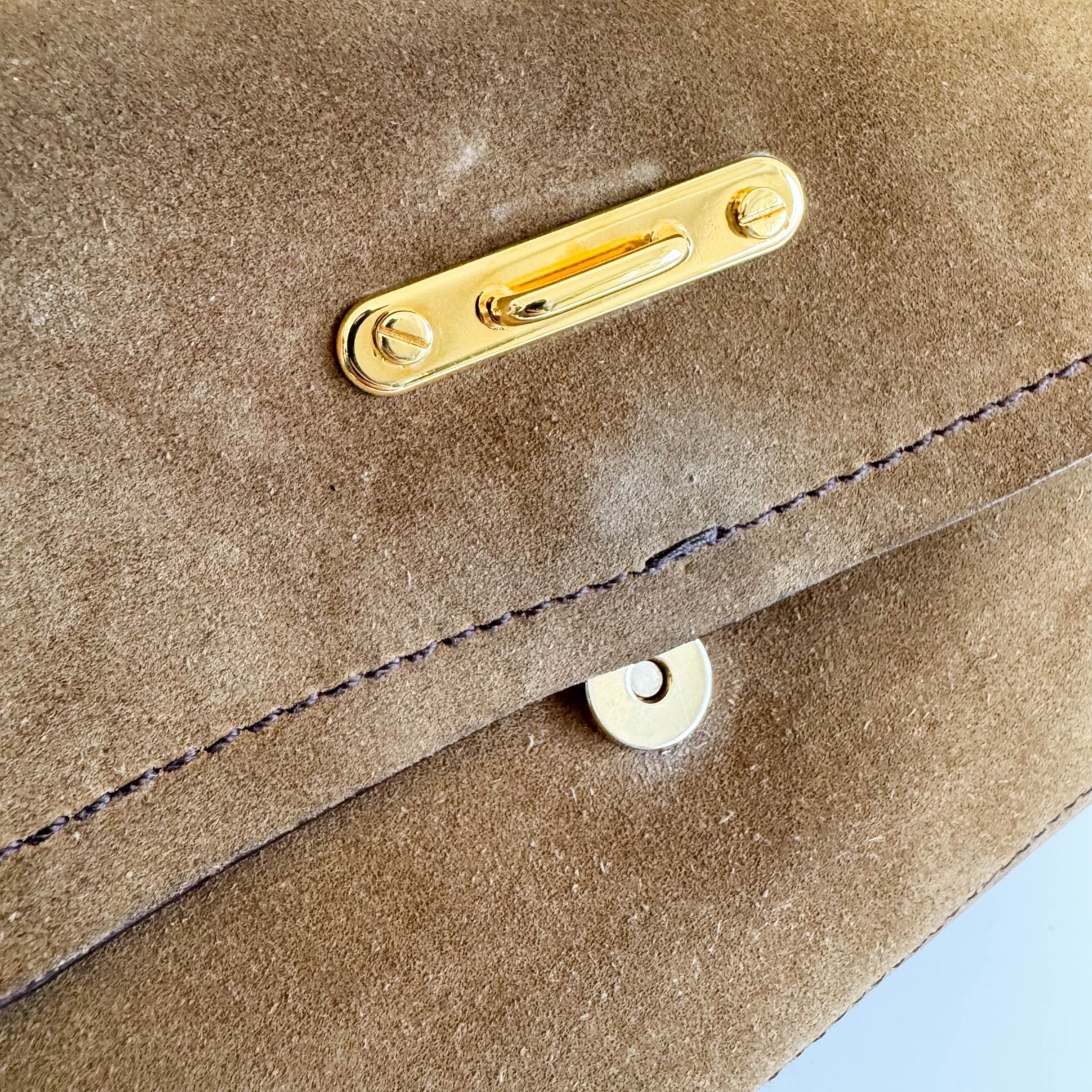 PRADA Vintage Brown Suede Shoulder Bag, in , Sold by HIVE PRELOVED - Shoulder Bags, ,