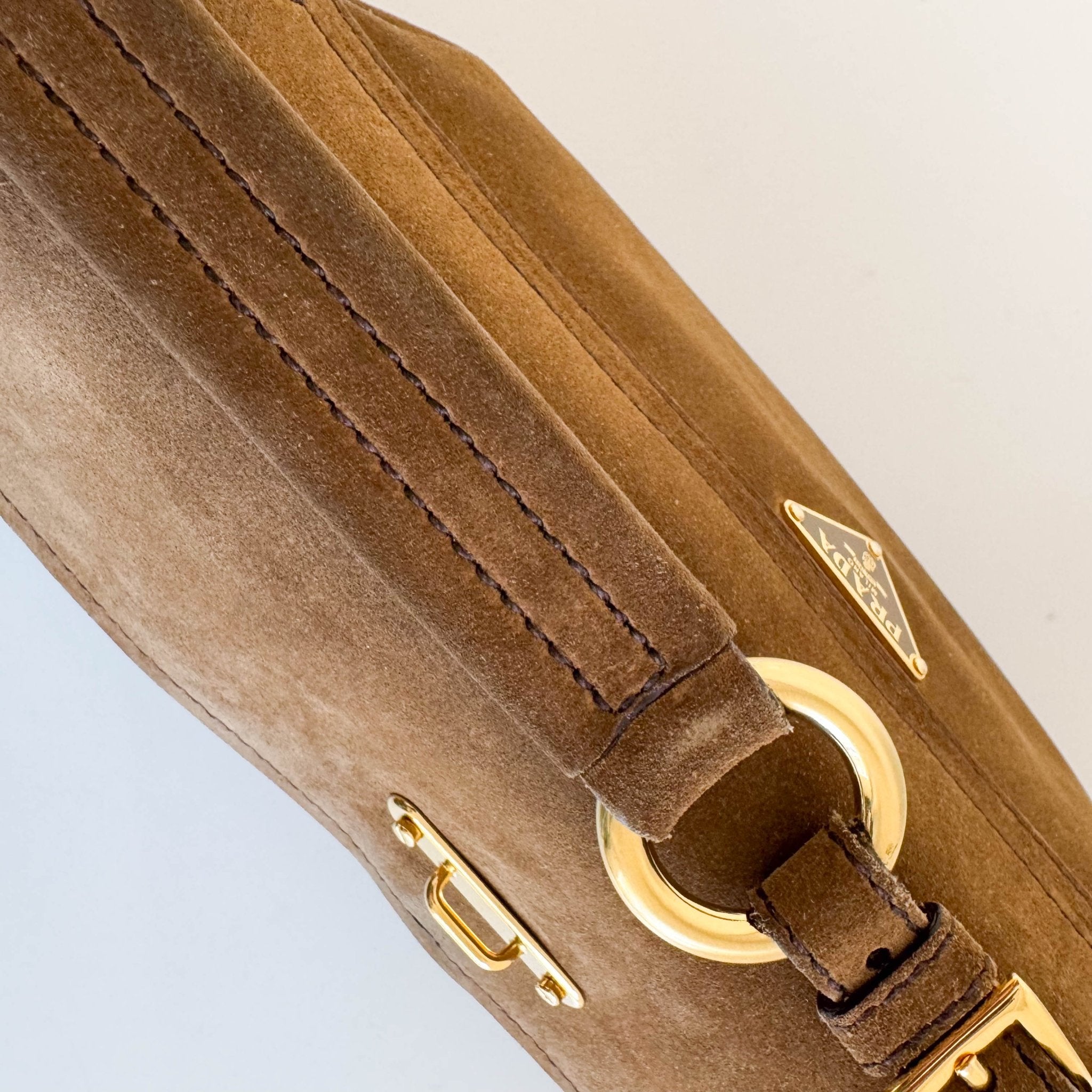 PRADA Vintage Brown Suede Shoulder Bag, in , Sold by HIVE PRELOVED - Shoulder Bags, ,