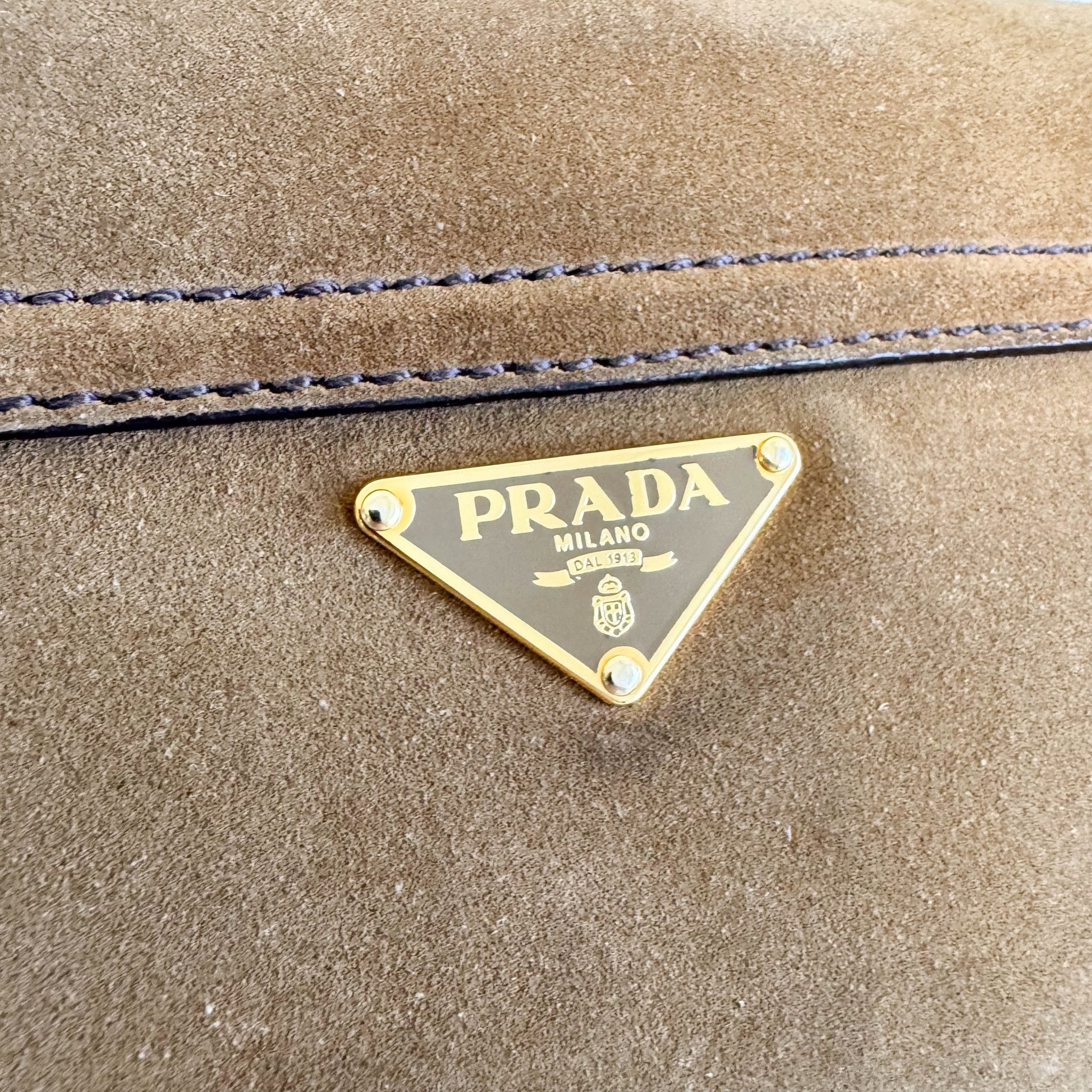 PRADA Vintage Brown Suede Shoulder Bag, in , Sold by HIVE PRELOVED - Shoulder Bags, ,