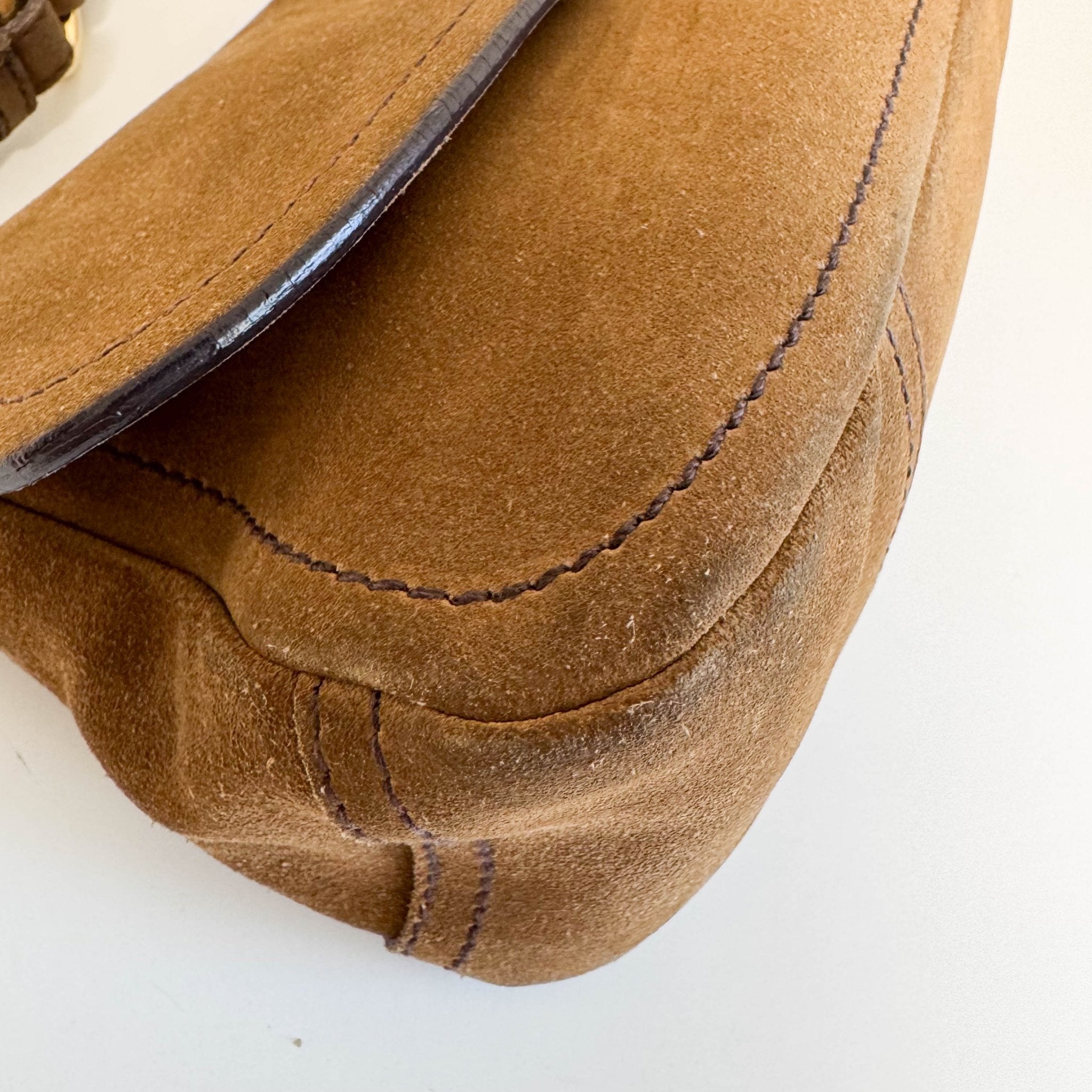 PRADA Vintage Brown Suede Shoulder Bag, in , Sold by HIVE PRELOVED - Shoulder Bags, ,