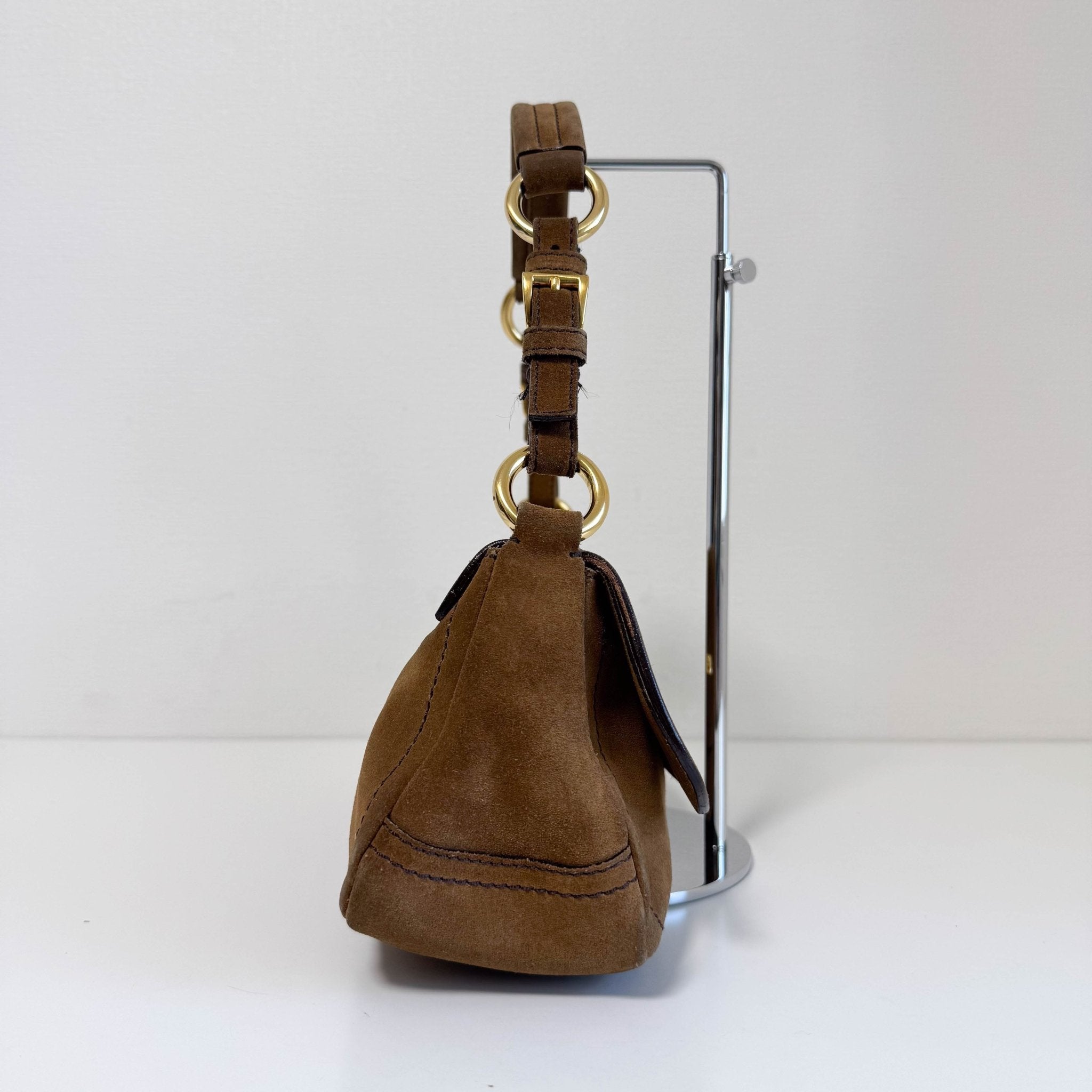 PRADA Vintage Brown Suede Shoulder Bag, in , Sold by HIVE PRELOVED - Shoulder Bags, ,