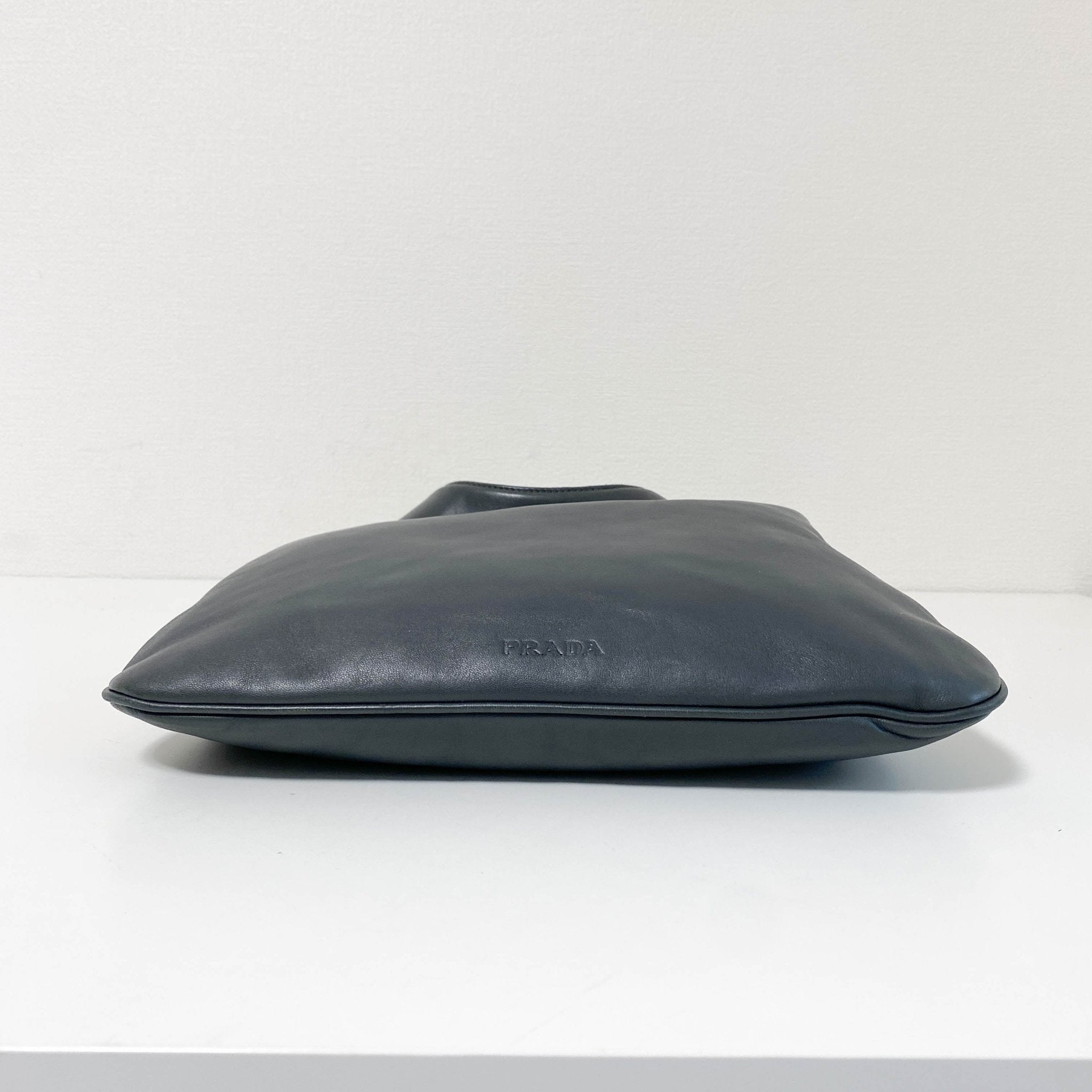 PRADA Vintage Hobo Leather Grey Totes, in , Sold by HIVE PRELOVED - Shoulder Bags, ,