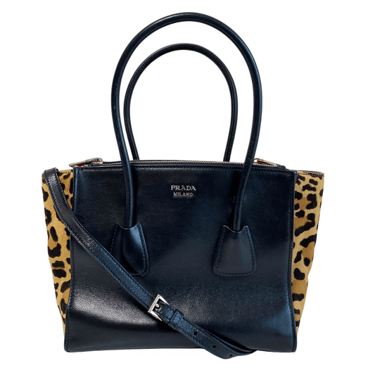 PRADA Vintage LEather and Leopard Pony Hair Shoulder Bag, in , Sold by HIVE PRELOVED - Crossbody bags, Shoulder Bags,