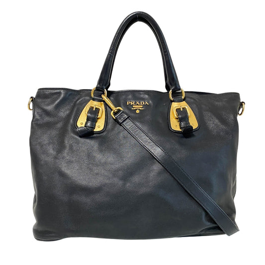 PRADA Vintage Leather Black Totes, in , Sold by HIVE PRELOVED - Totes, ,