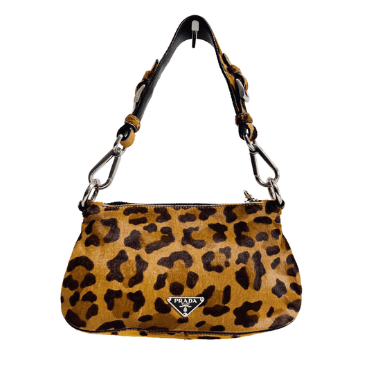 PRADA Vintage Leopard Brown Pony Hair Shoulder Bag, in , Sold by HIVE PRELOVED - Shoulder Bags, ,