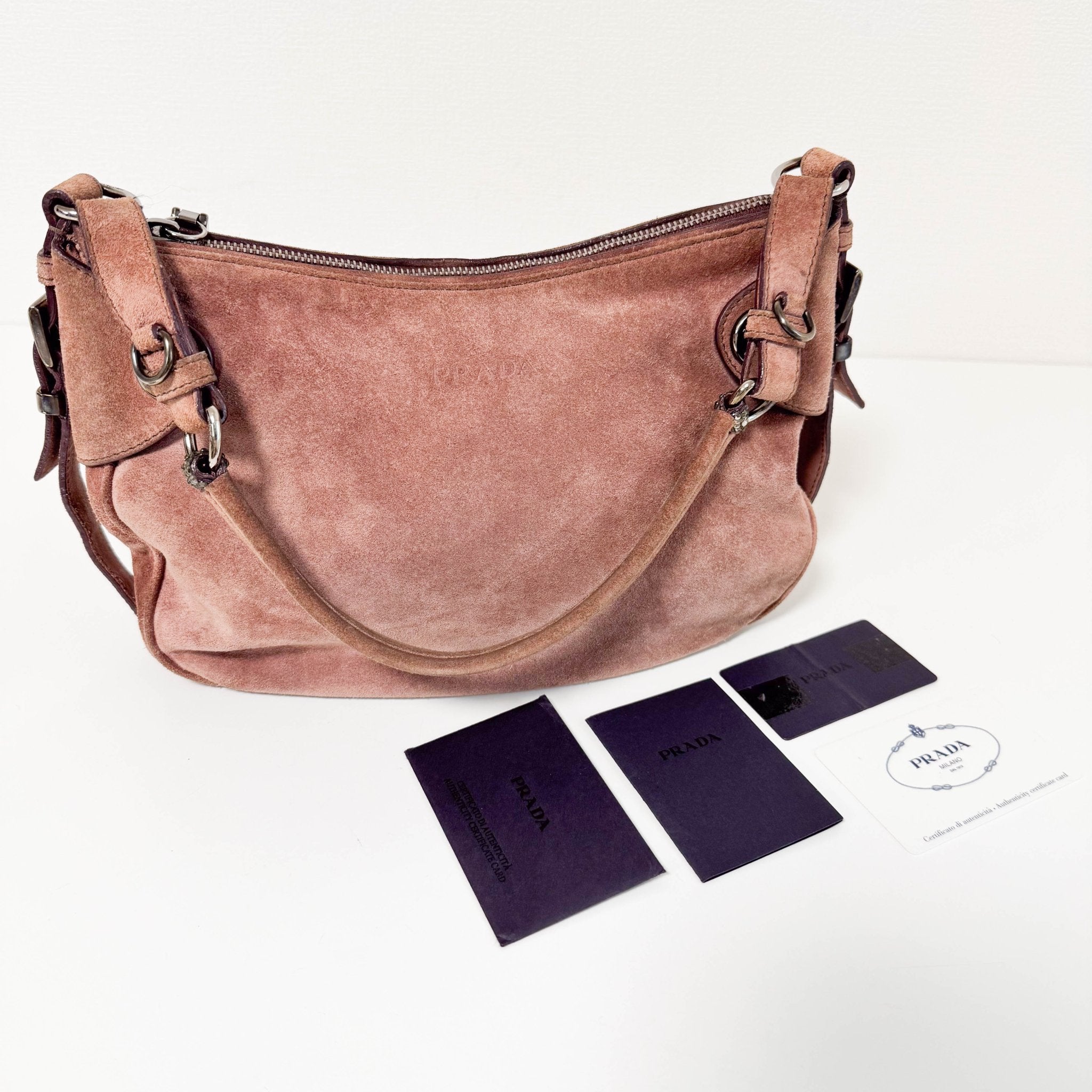 PRADA Vintage Suede Brown Shoulder Bag, in , Sold by HIVE PRELOVED - Shoulder Bags, ,