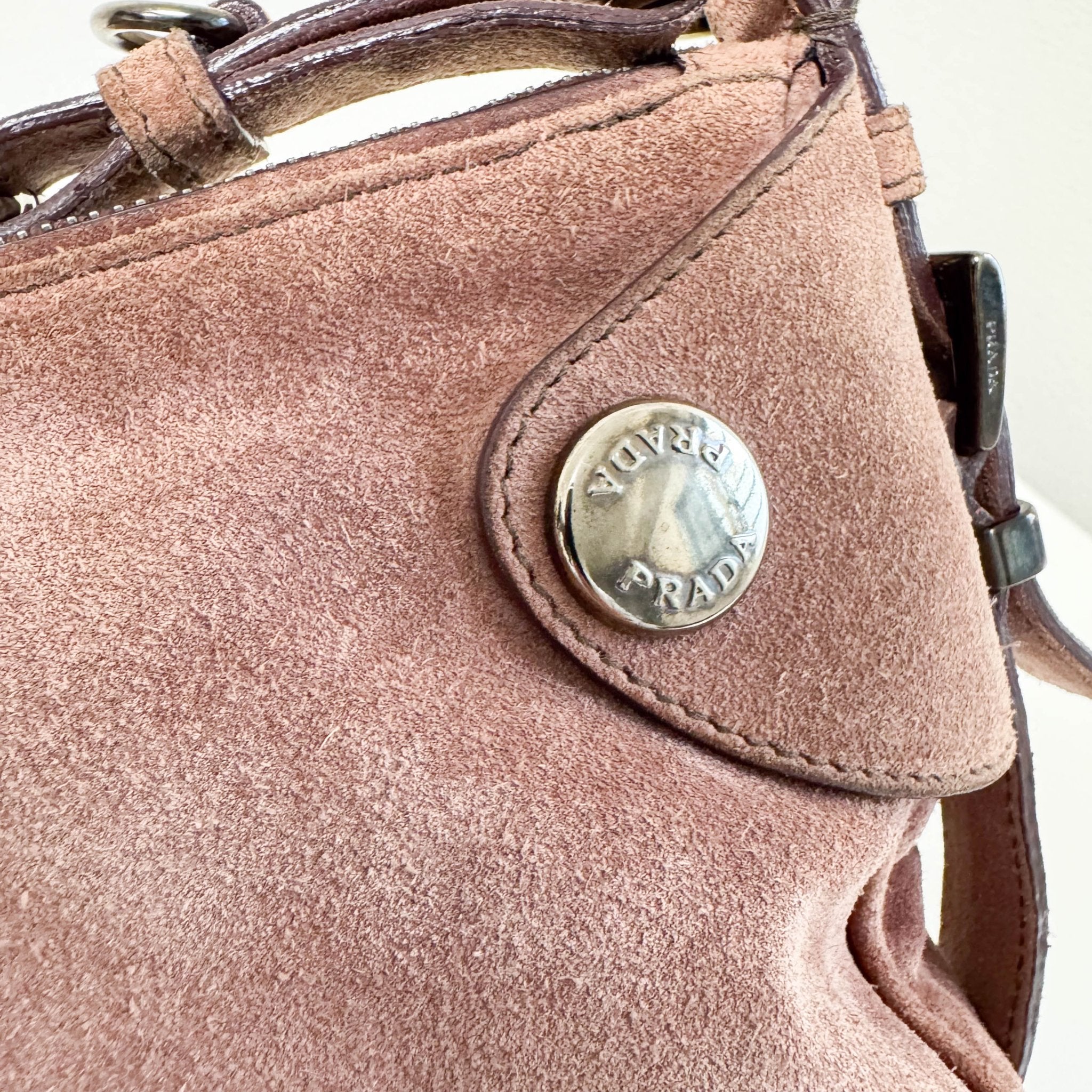 PRADA Vintage Suede Brown Shoulder Bag, in , Sold by HIVE PRELOVED - Shoulder Bags, ,