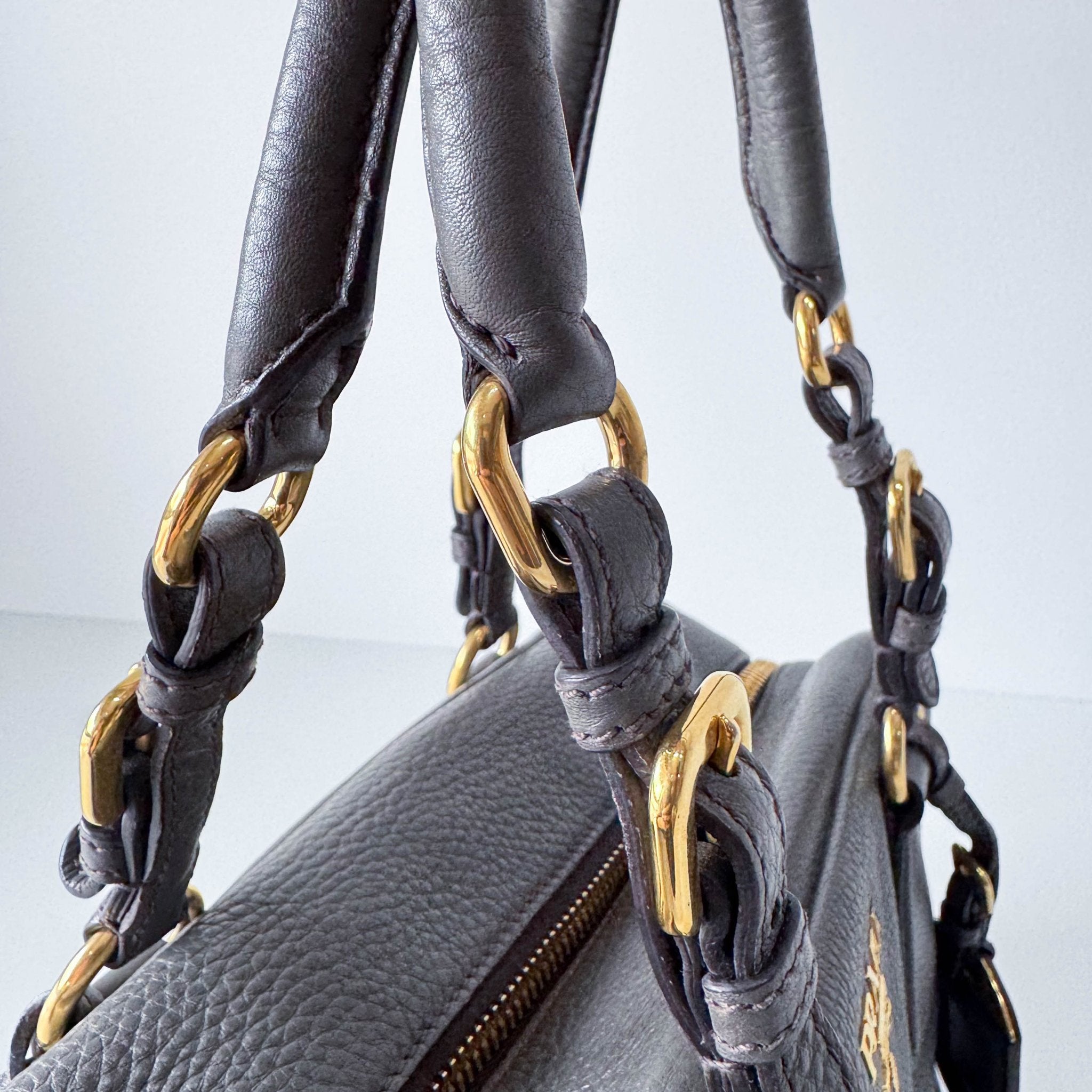 PRADA Vitello Daino Grey Leather Shoulder Bag, in , Sold by HIVE PRELOVED - Shoulder Bags, ,