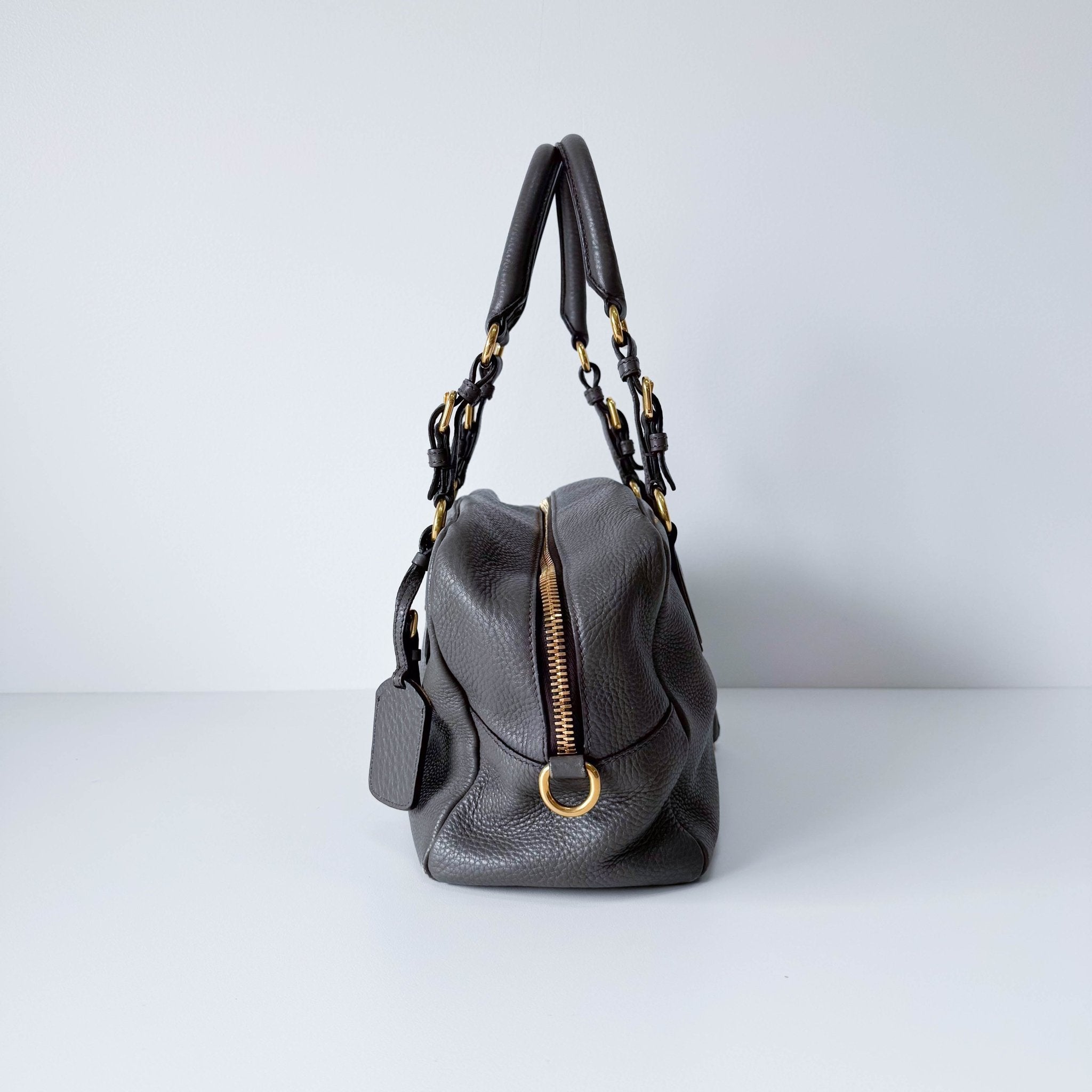 PRADA Vitello Daino Grey Leather Shoulder Bag, in , Sold by HIVE PRELOVED - Shoulder Bags, ,