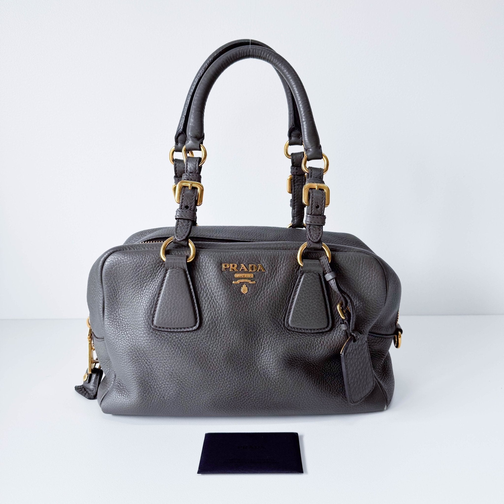 PRADA Vitello Daino Grey Leather Shoulder Bag, in , Sold by HIVE PRELOVED - Shoulder Bags, ,