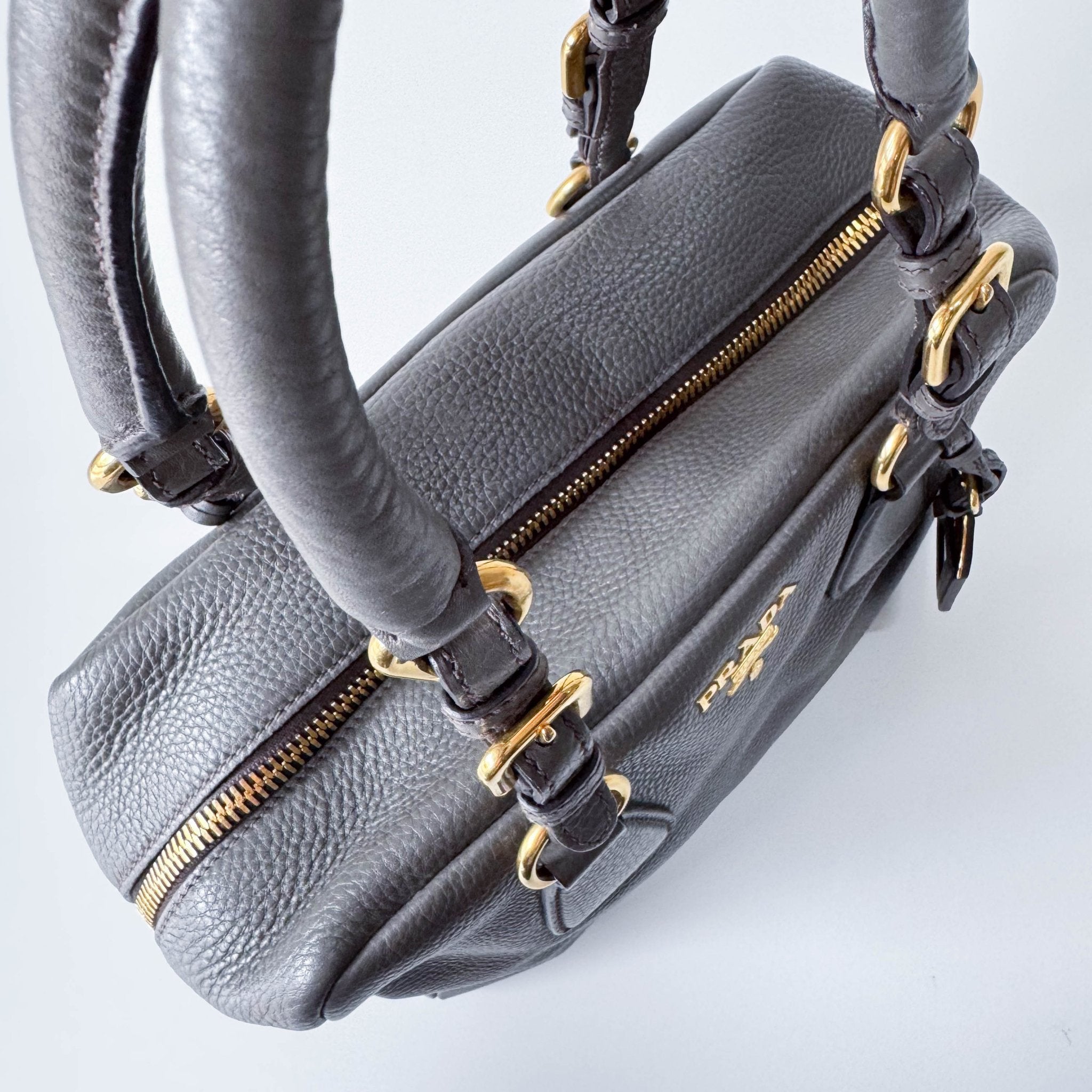 PRADA Vitello Daino Grey Leather Shoulder Bag, in , Sold by HIVE PRELOVED - Shoulder Bags, ,