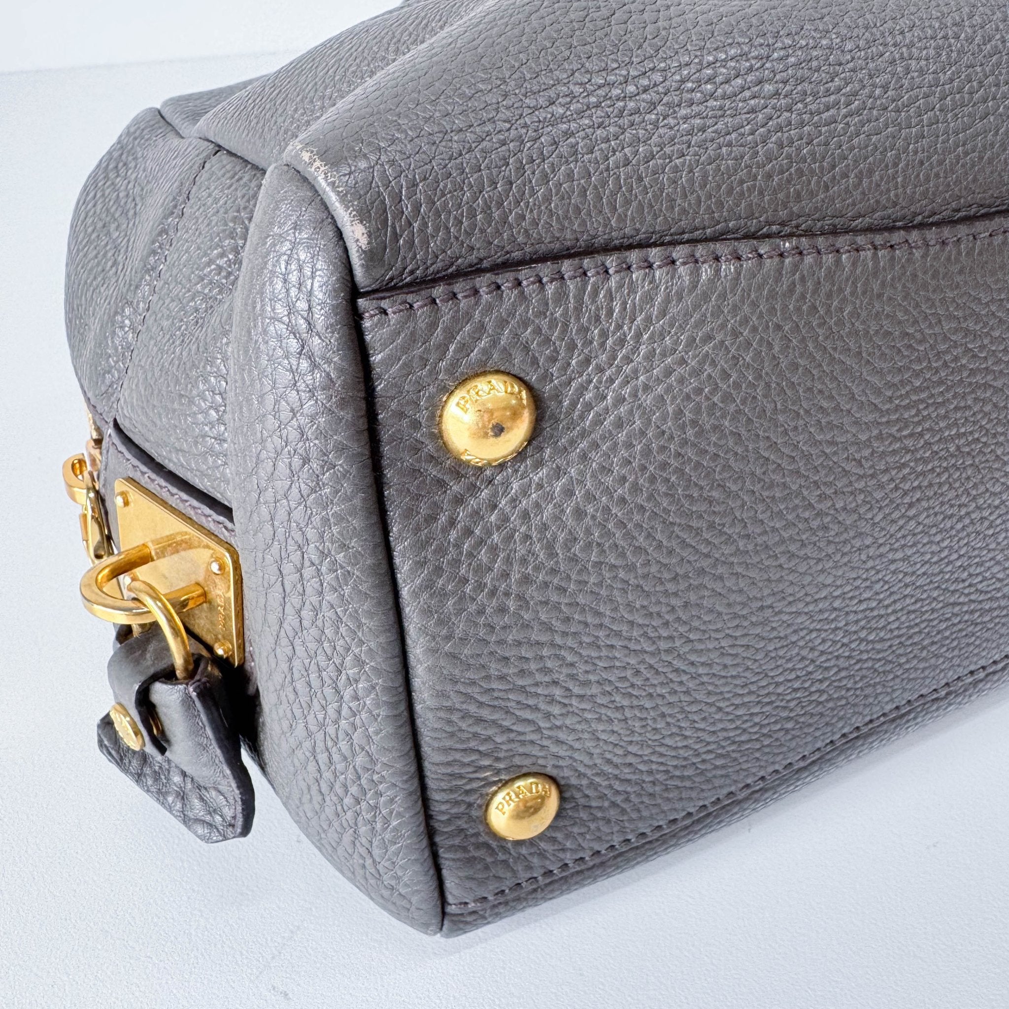 PRADA Vitello Daino Grey Leather Shoulder Bag, in , Sold by HIVE PRELOVED - Shoulder Bags, ,