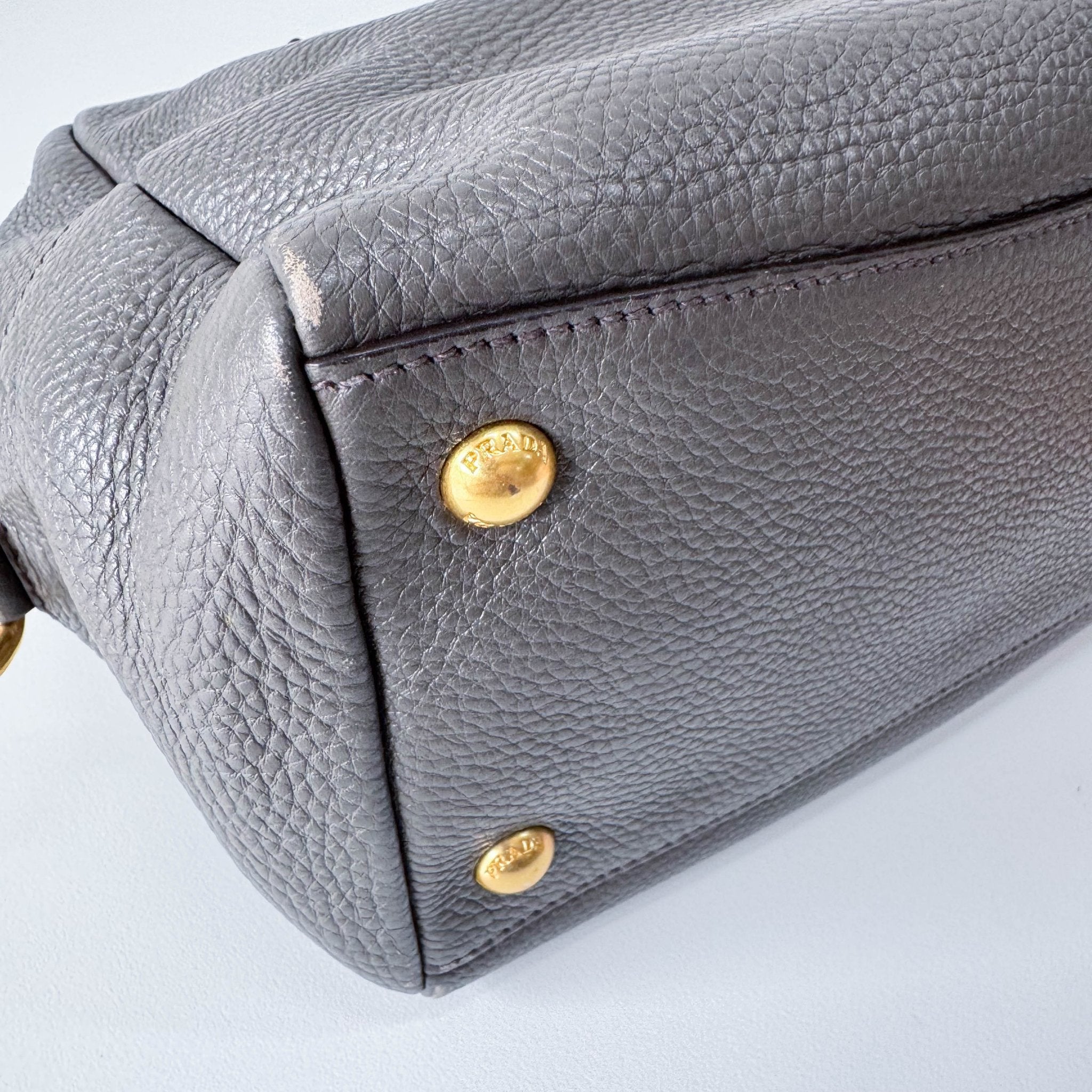 PRADA Vitello Daino Grey Leather Shoulder Bag, in , Sold by HIVE PRELOVED - Shoulder Bags, ,