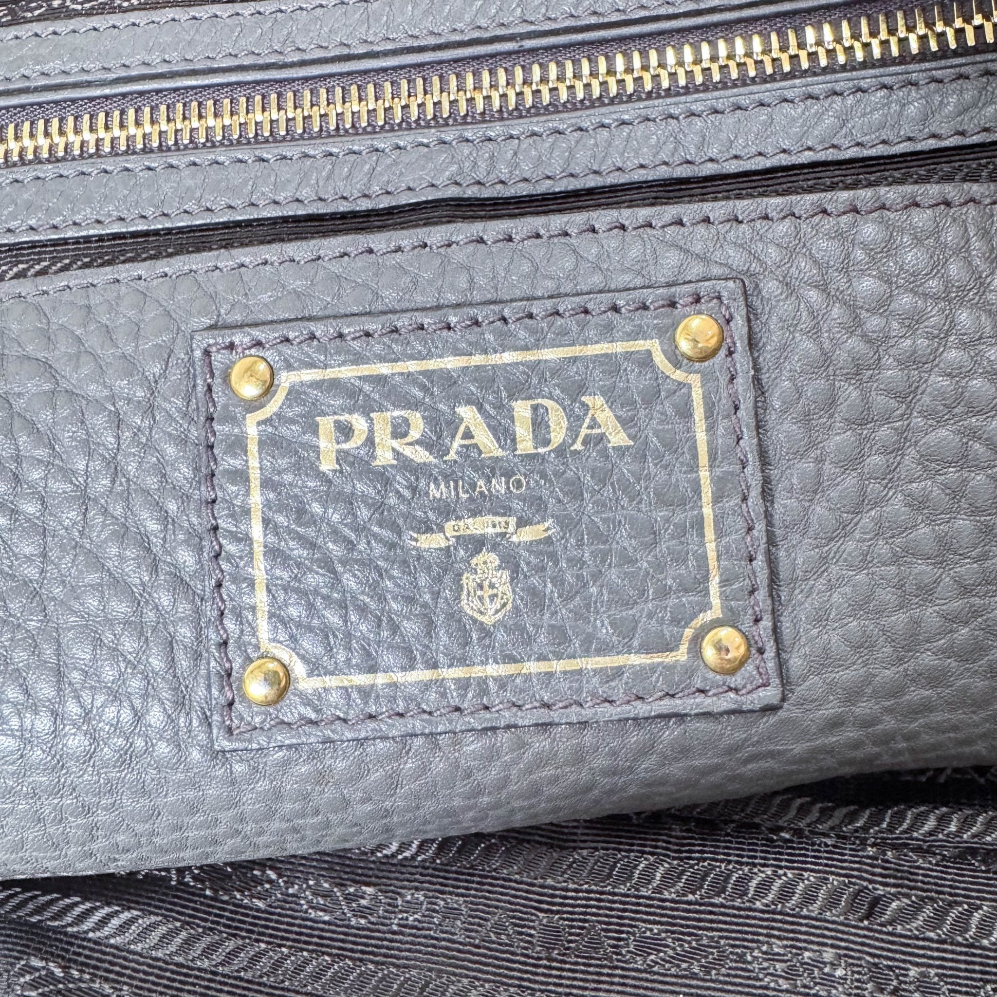 PRADA Vitello Daino Grey Leather Shoulder Bag, in , Sold by HIVE PRELOVED - Shoulder Bags, ,