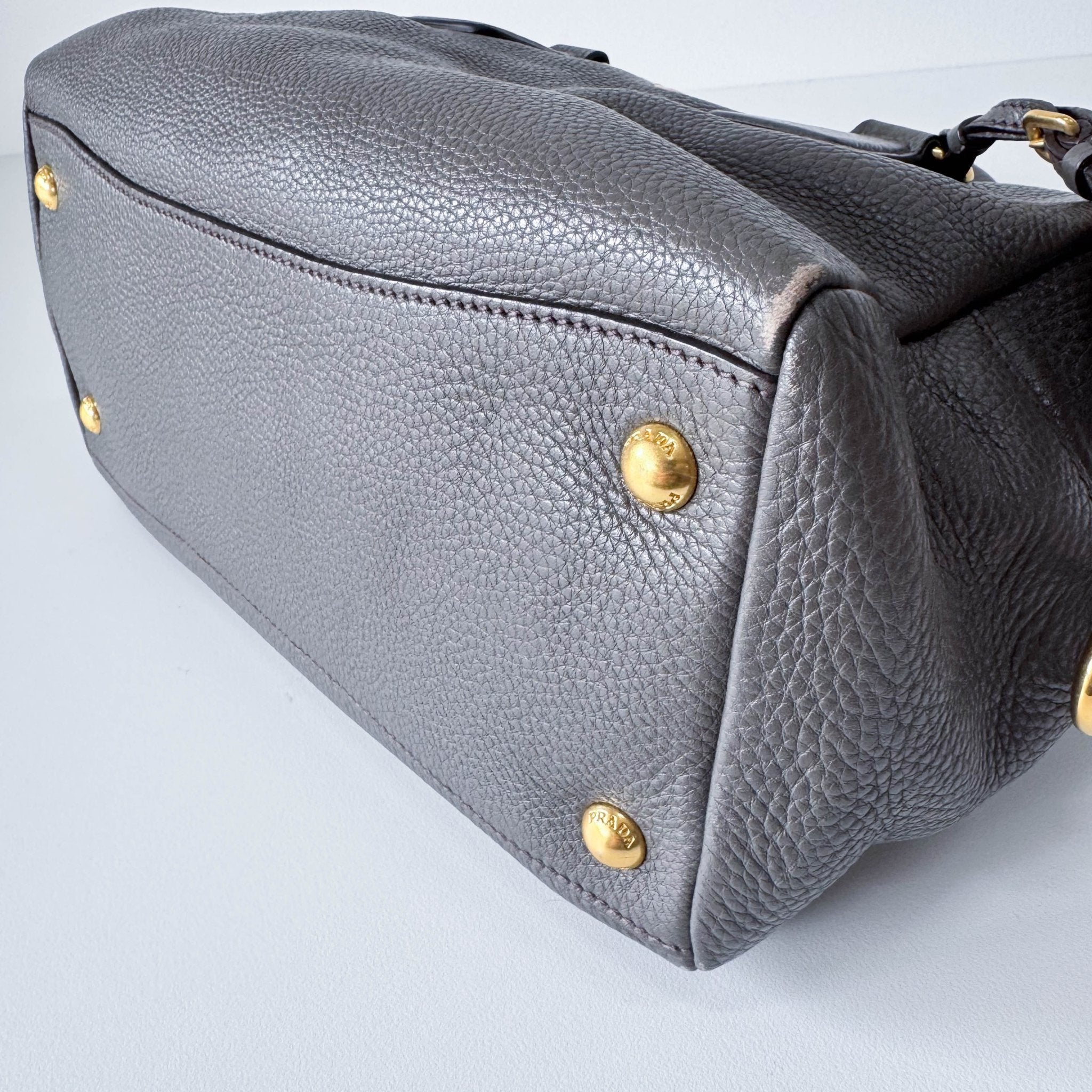 PRADA Vitello Daino Grey Leather Shoulder Bag, in , Sold by HIVE PRELOVED - Shoulder Bags, ,