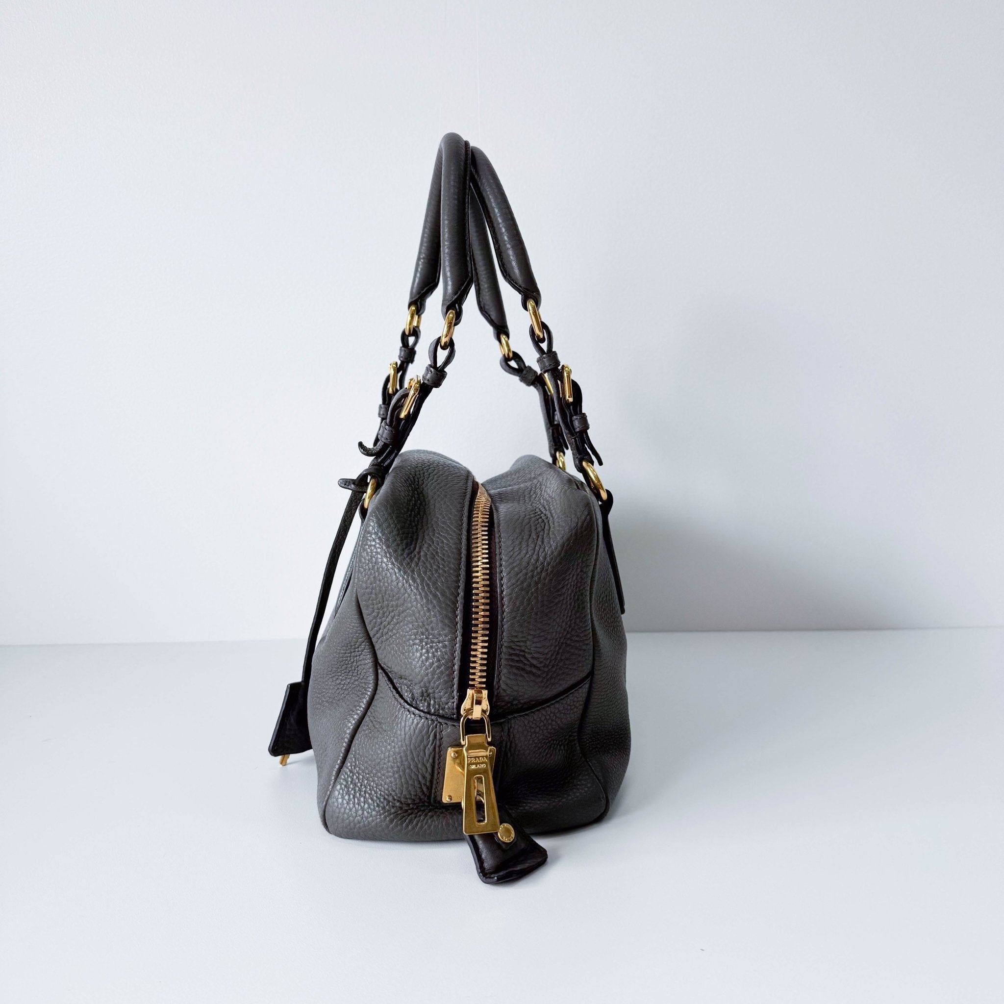 PRADA Vitello Daino Grey Leather Shoulder Bag, in , Sold by HIVE PRELOVED - Shoulder Bags, ,