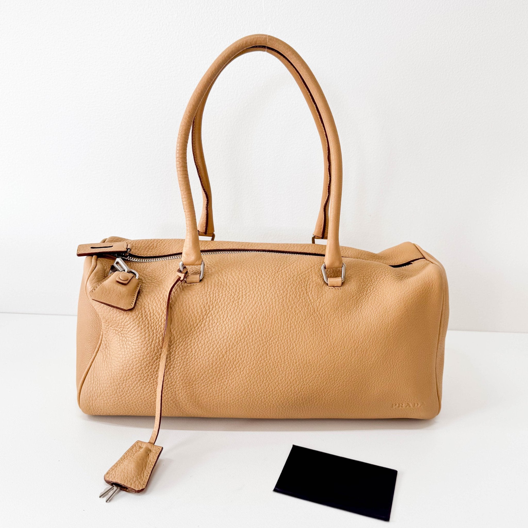 PRADA Y2K Beige Leather Shoulder Bag, in , Sold by HIVE PRELOVED - Shoulder Bags, ,