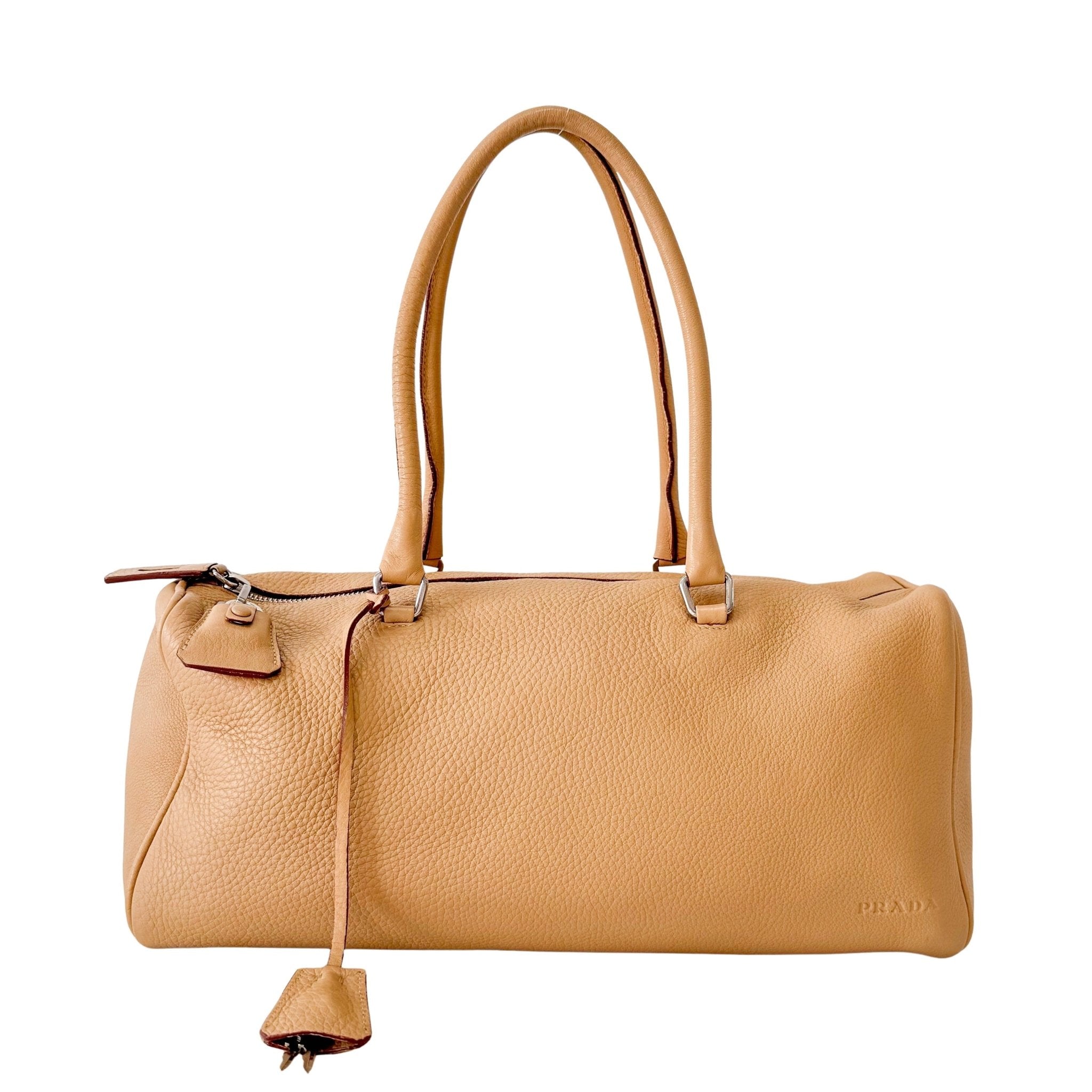 PRADA Y2K Beige Leather Shoulder Bag, in , Sold by HIVE PRELOVED - Shoulder Bags, ,