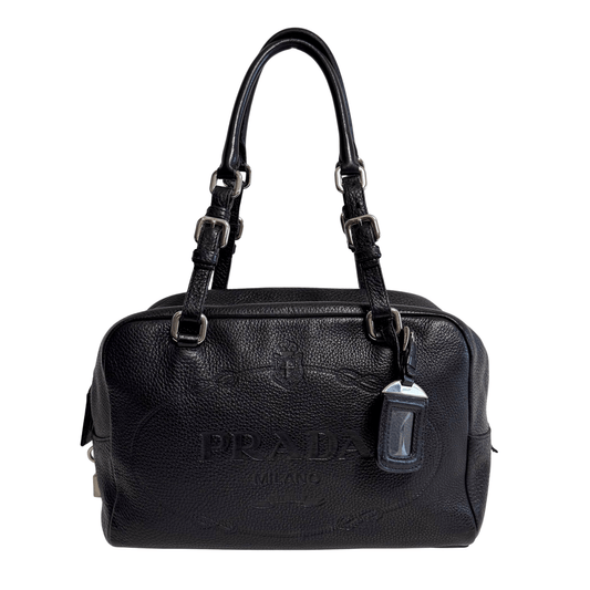 PRADA Y2K Black Leather Shoulder Bag, in , Sold by HIVE PRELOVED - Shoulder Bags, ,