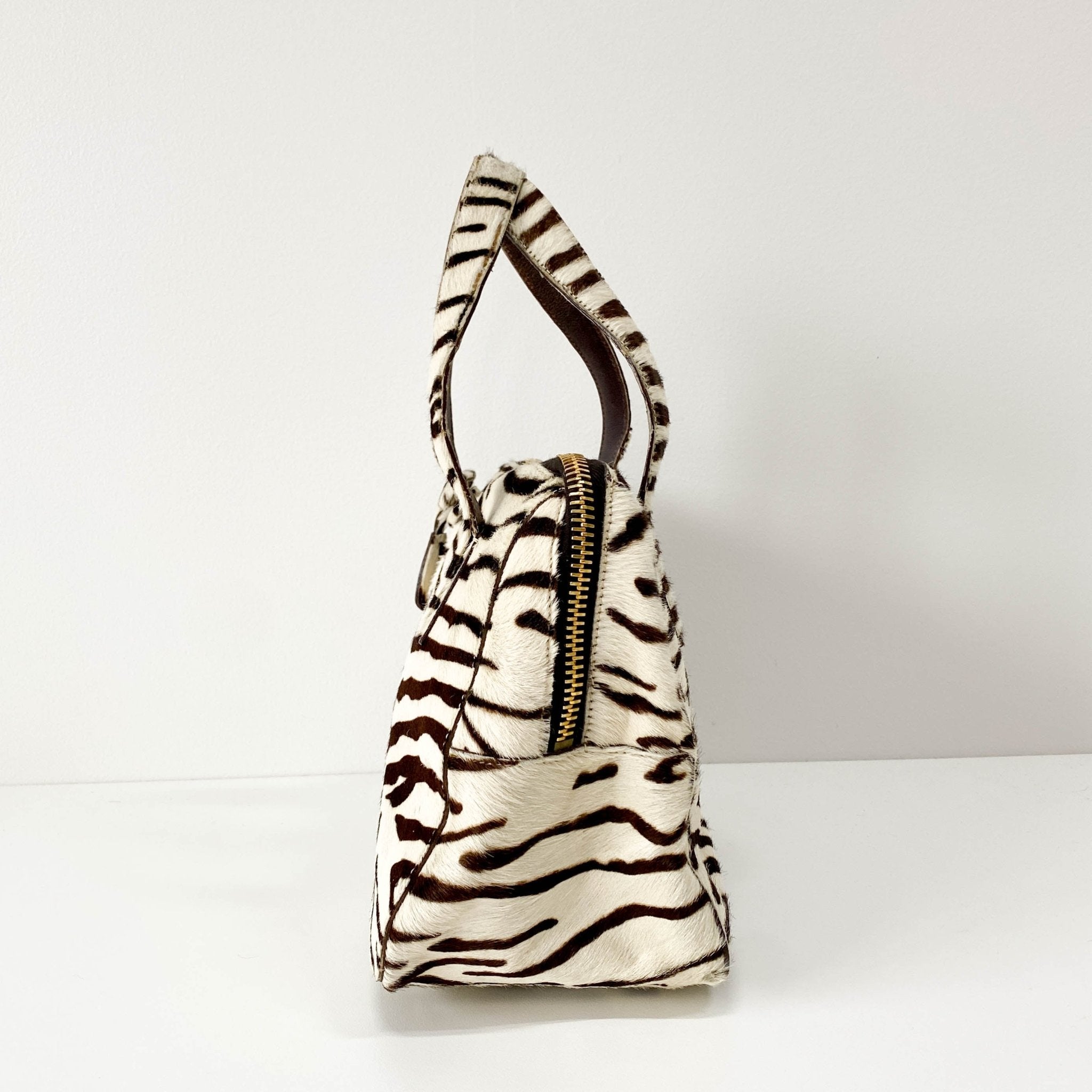 PRADA Zebra Print Harako Pony Hair Handle Bag, in , Sold by HIVE PRELOVED - Handle Bags, ,