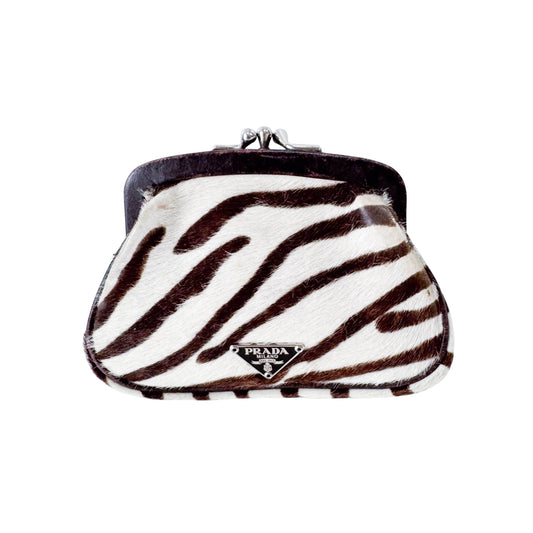 PRADA Zebra Print Pony Hair Coin Pouch, in , Sold by HIVE PRELOVED - Pouches, ,