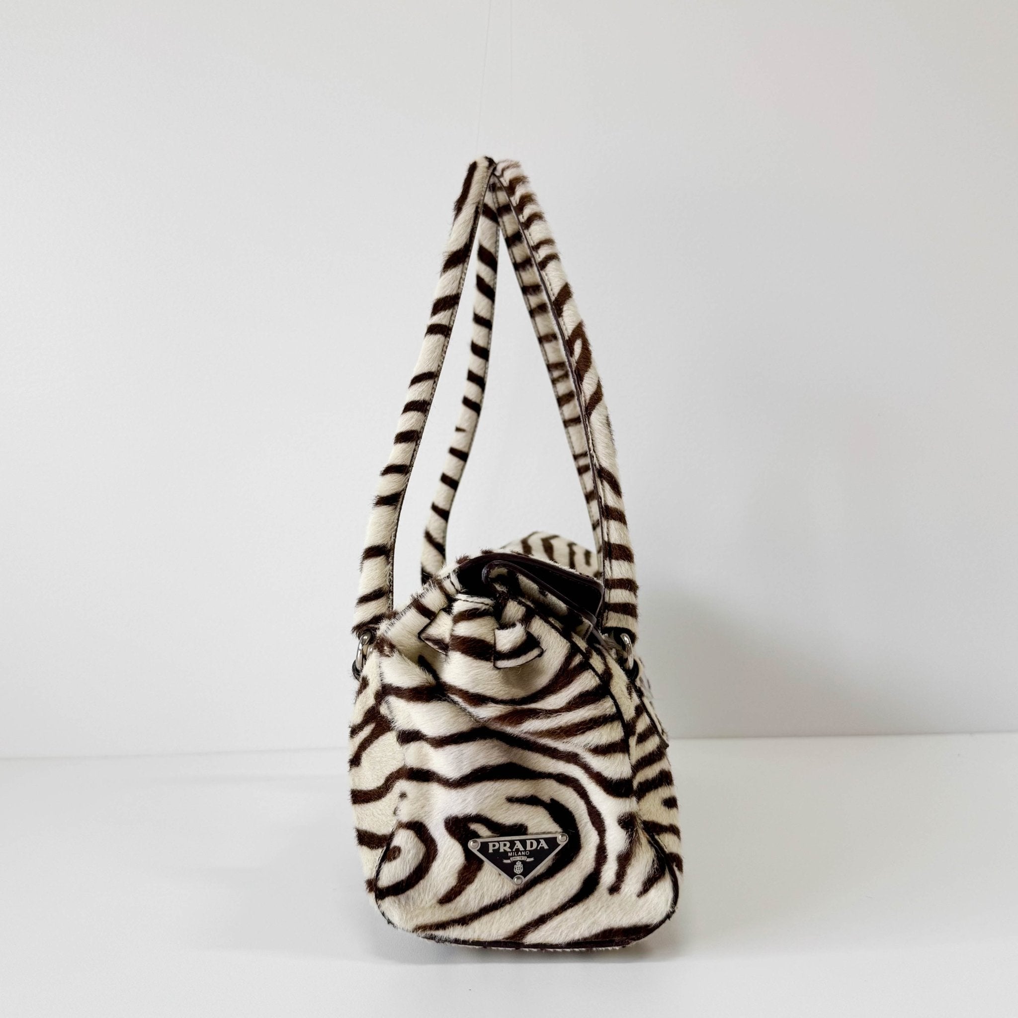PRADA Zebra Print Pony Hair Shoulder Bag, in , Sold by HIVE PRELOVED - Shoulder Bags, ,
