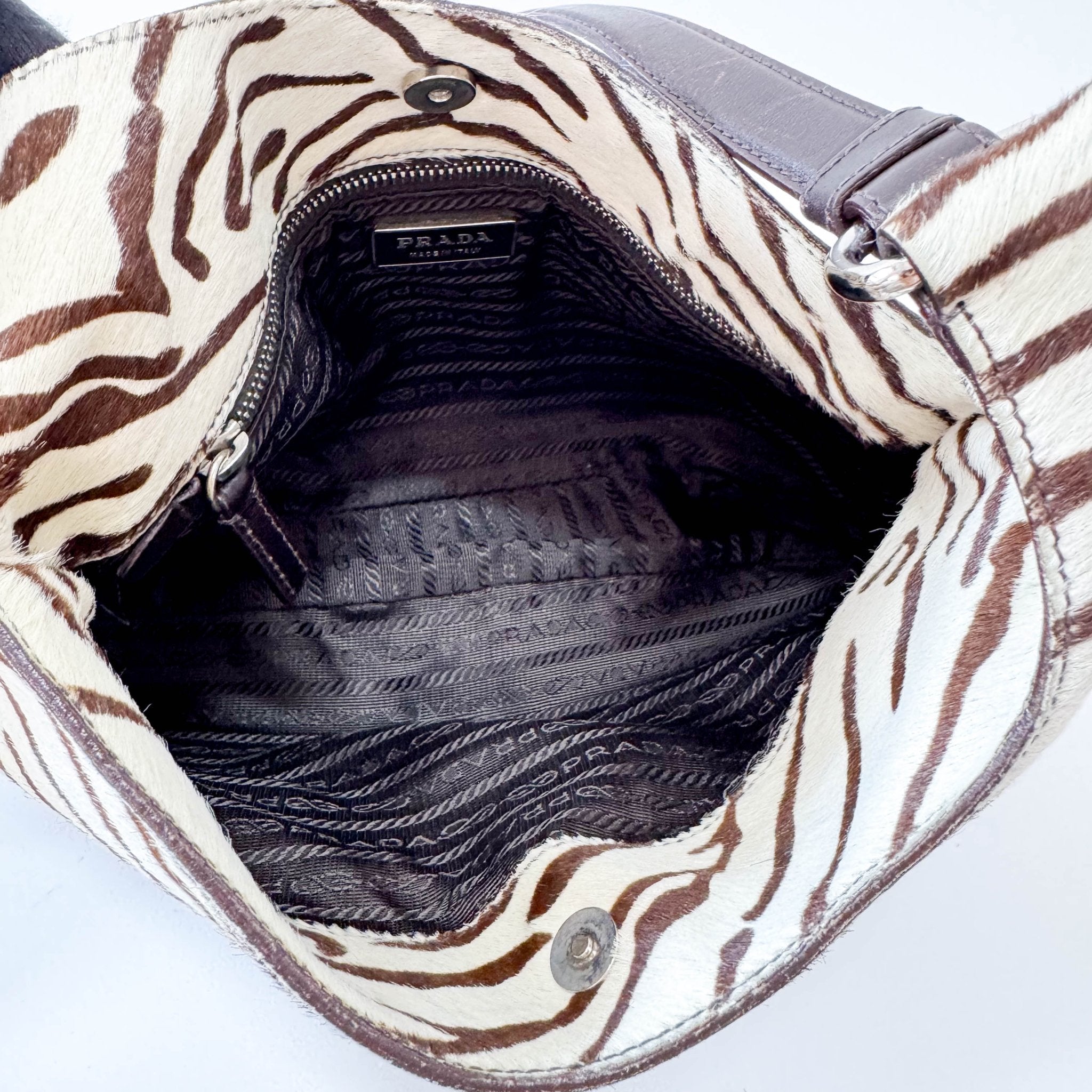 PRADA Zebra Print Pony Hair Shoulder Bag, in , Sold by HIVE PRELOVED - Shoulder Bags, ,