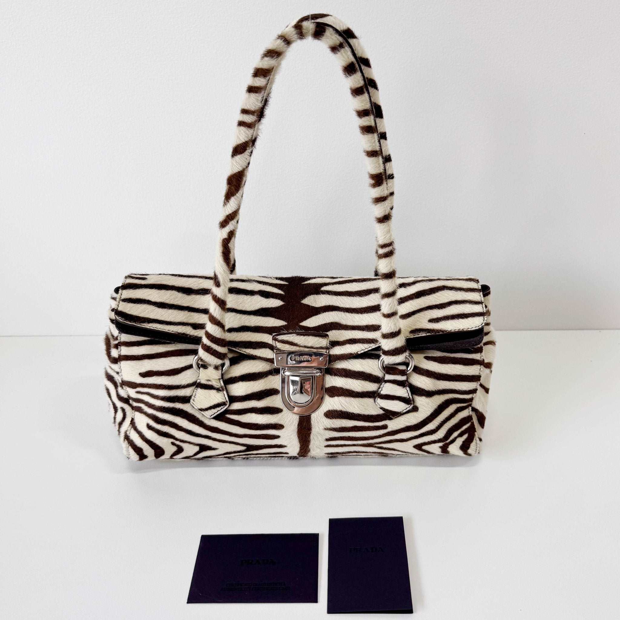 PRADA Zebra Print Pony Hair Shoulder Bag, in , Sold by HIVE PRELOVED - Shoulder Bags, ,
