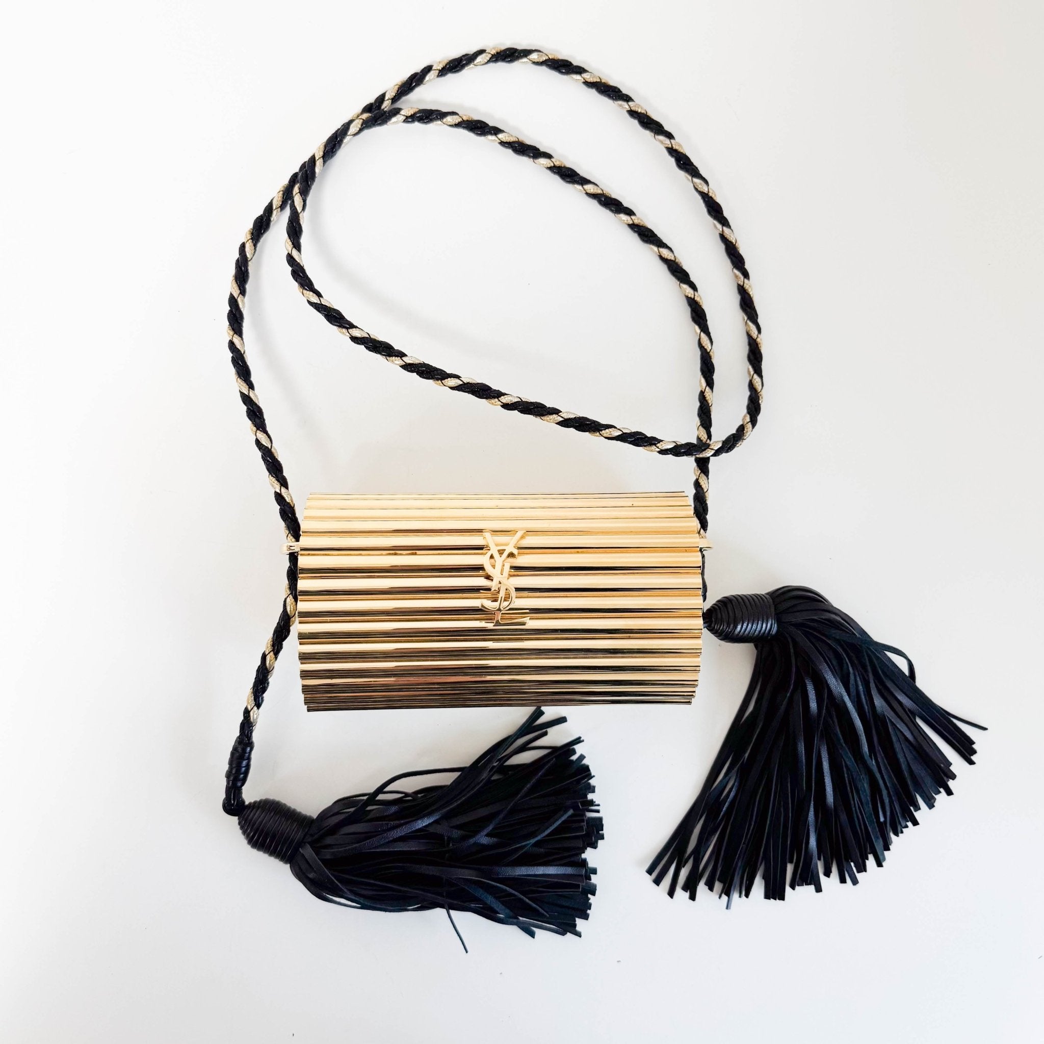 SAINT LAURENT 1880's Metal Tassel Shoulder Bag Gold, in , Sold by HIVE PRELOVED - Shoulder Bags, ,