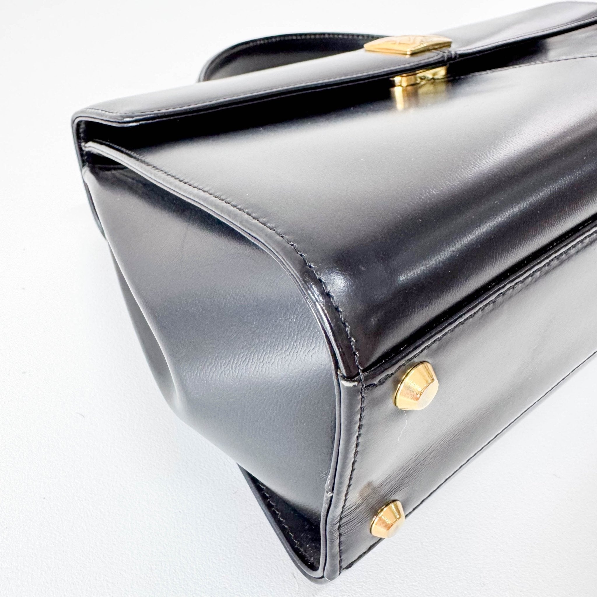 SAINT LAURENT Black Calf Leather Handle Bag, in , Sold by HIVE PRELOVED - Handle Bags, ,