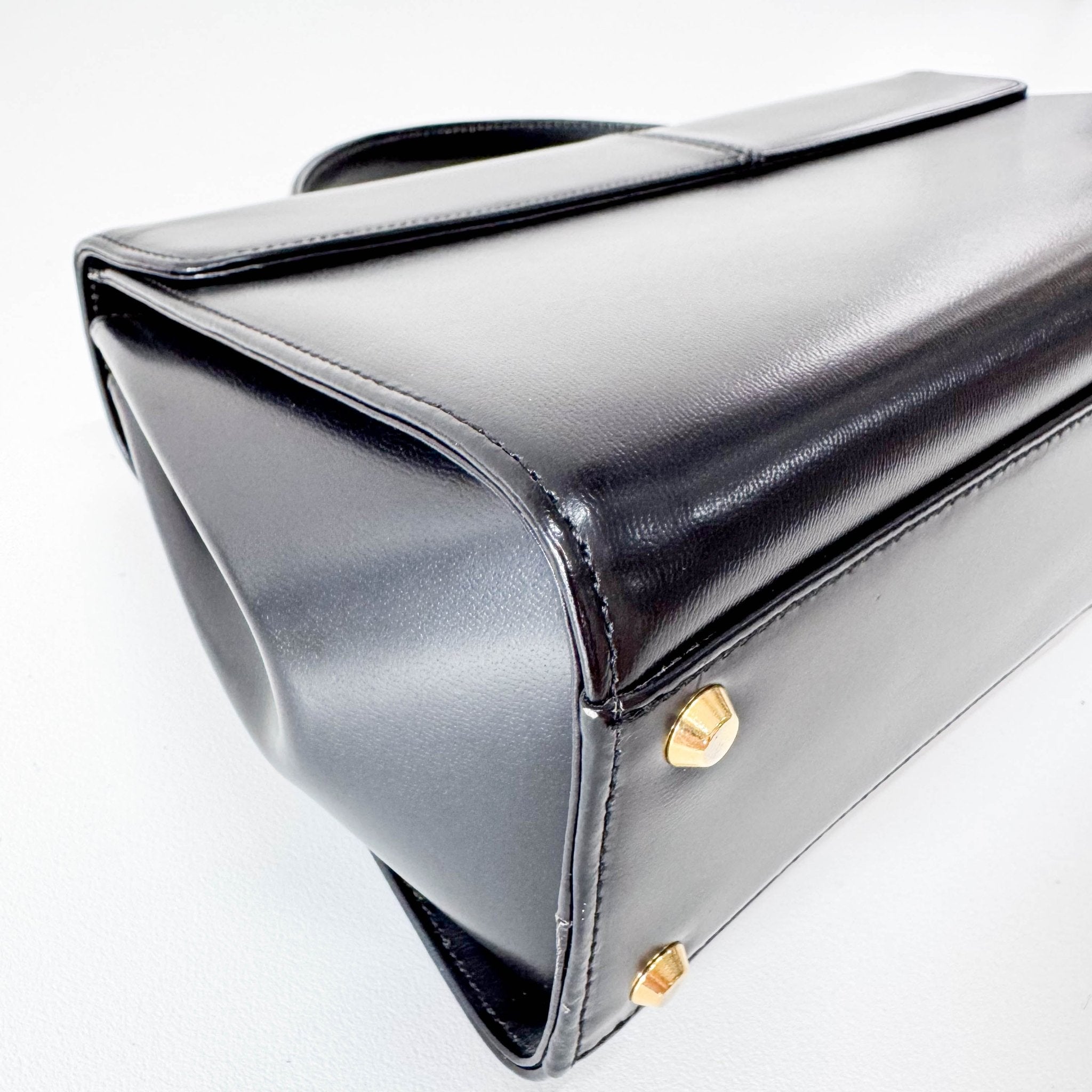 SAINT LAURENT Black Calf Leather Handle Bag, in , Sold by HIVE PRELOVED - Handle Bags, ,