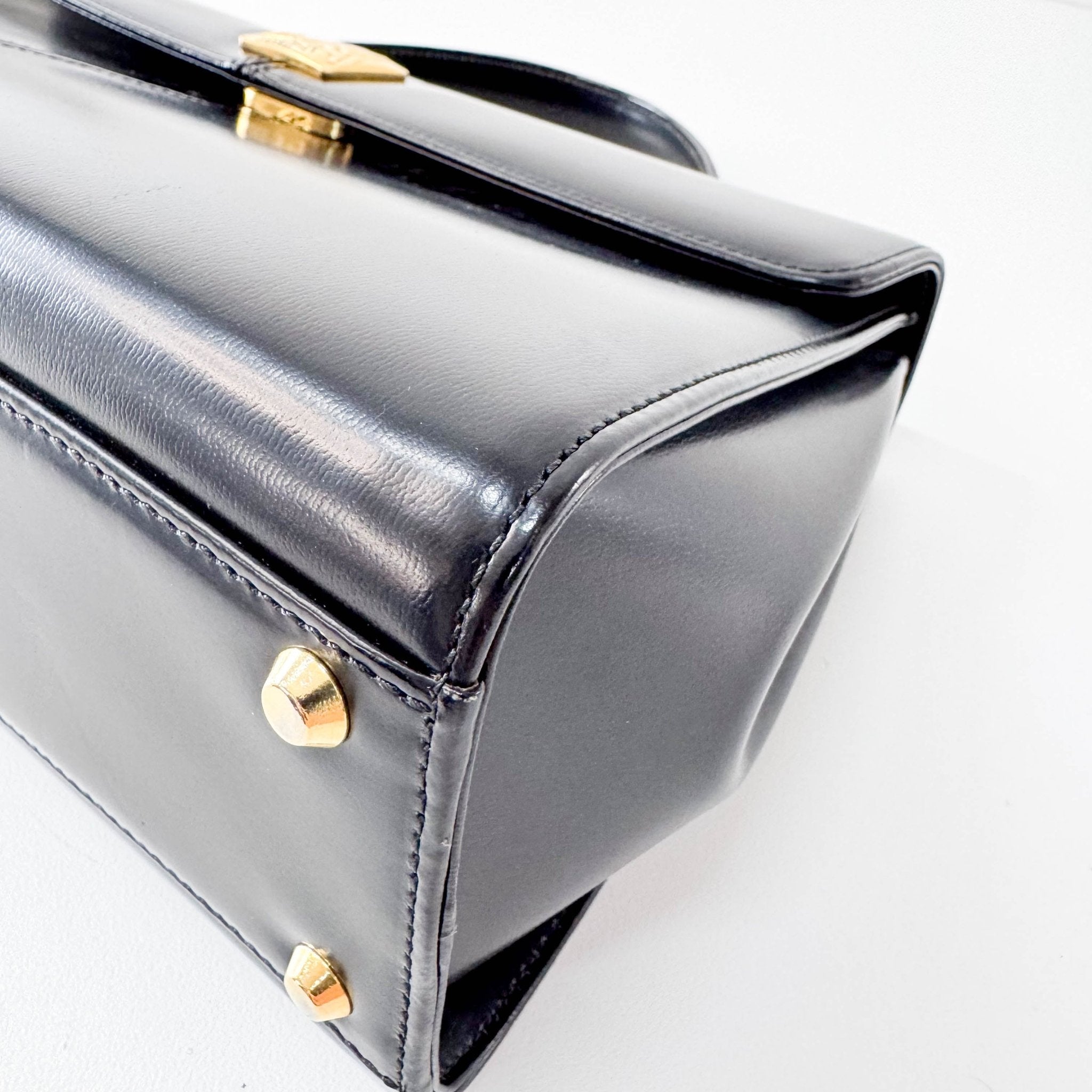 SAINT LAURENT Black Calf Leather Handle Bag, in , Sold by HIVE PRELOVED - Handle Bags, ,