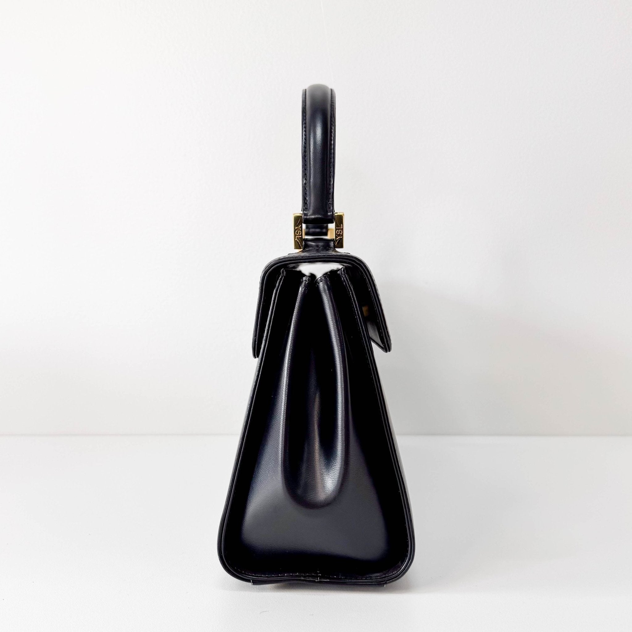 SAINT LAURENT Black Calf Leather Handle Bag, in , Sold by HIVE PRELOVED - Handle Bags, ,