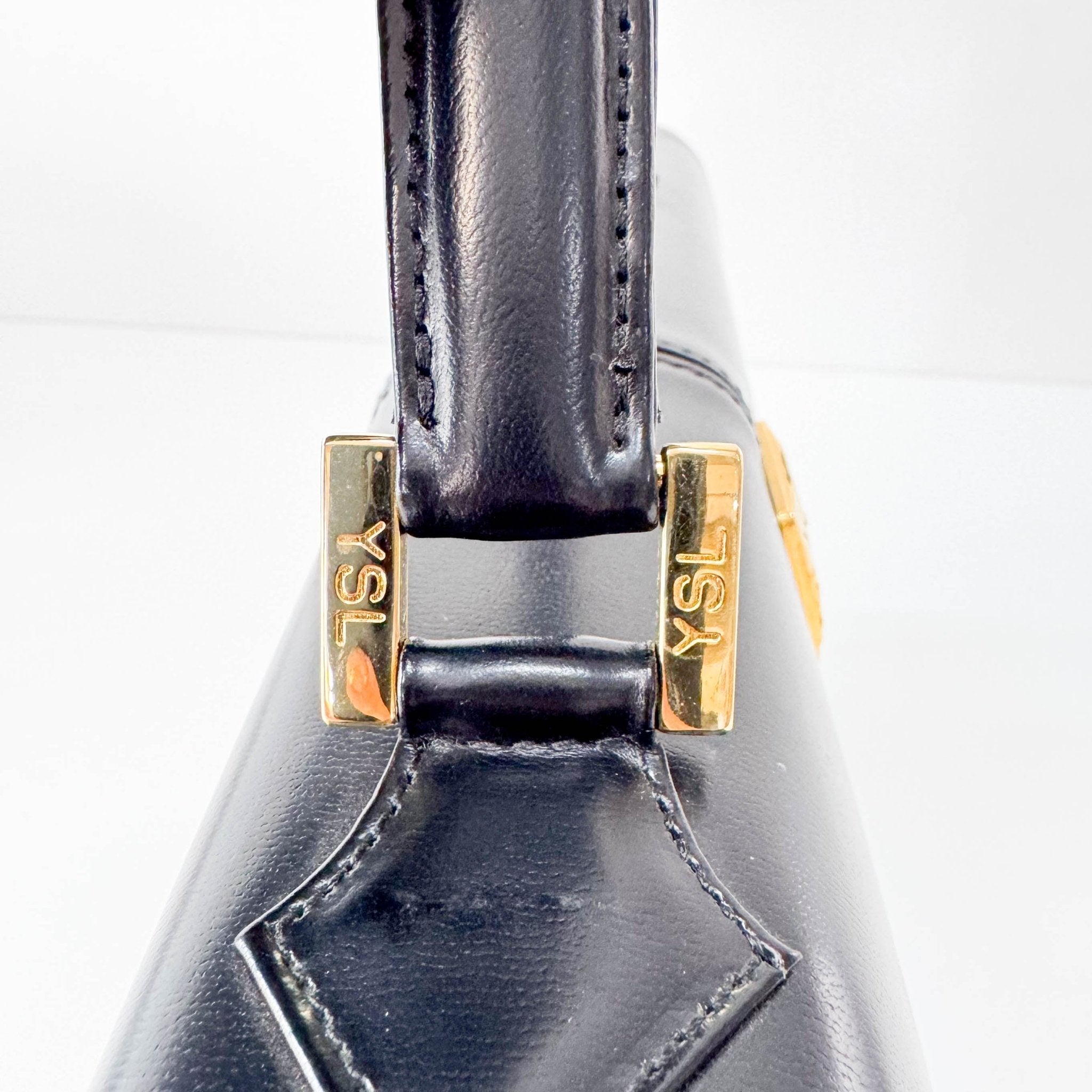 SAINT LAURENT Black Calf Leather Handle Bag, in , Sold by HIVE PRELOVED - Handle Bags, ,