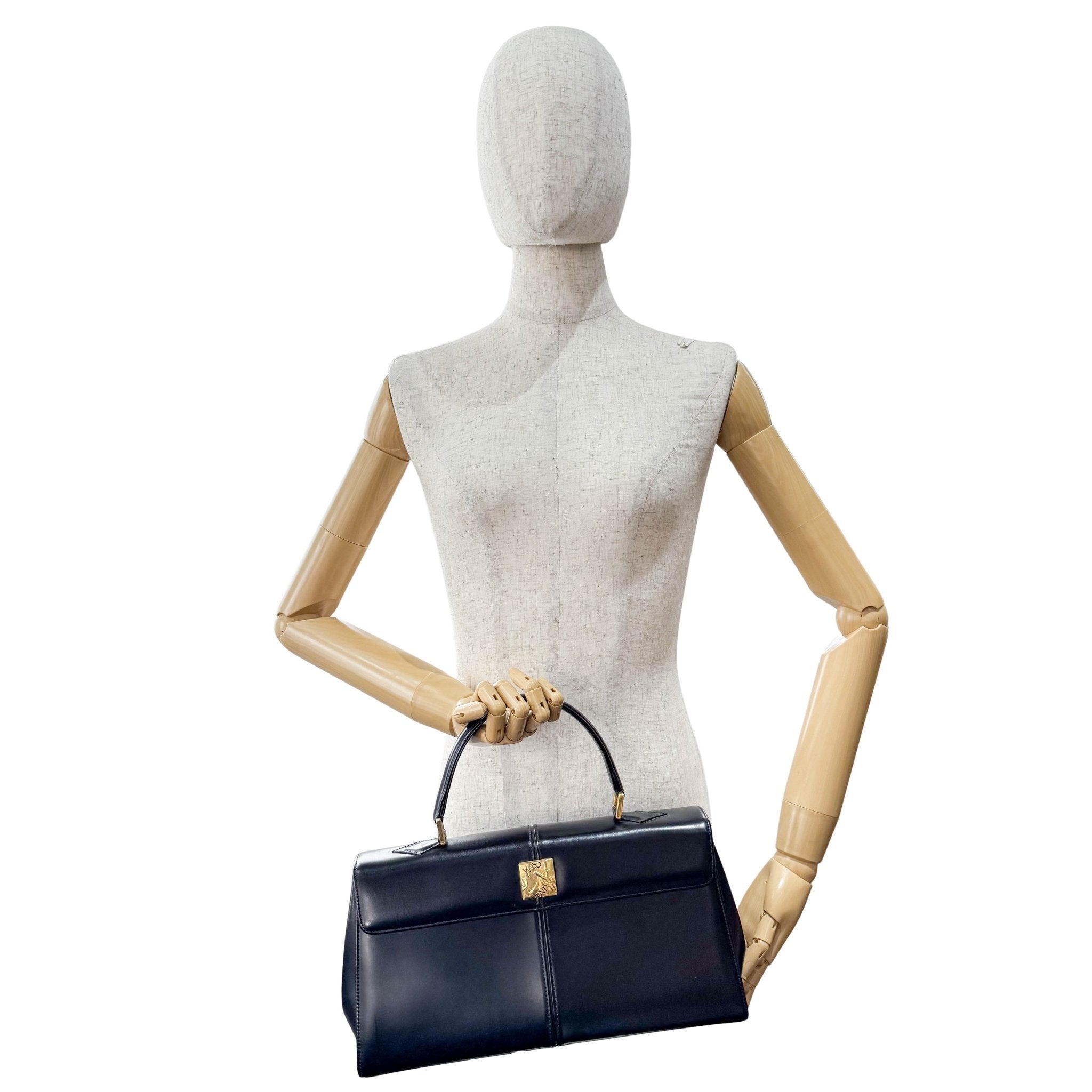 SAINT LAURENT Black Calf Leather Handle Bag, in , Sold by HIVE PRELOVED - Handle Bags, ,