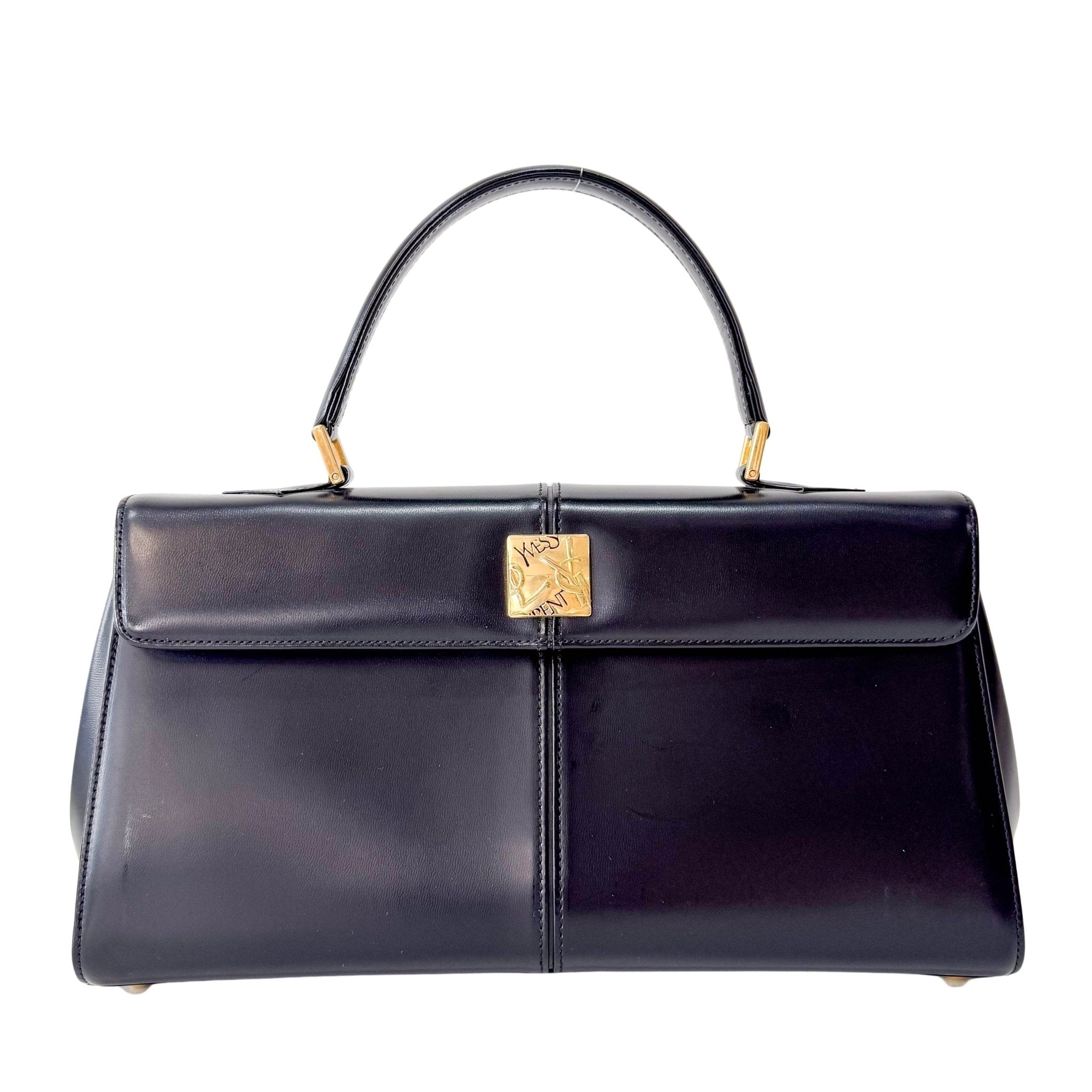 SAINT LAURENT Black Calf Leather Handle Bag, in , Sold by HIVE PRELOVED - Handle Bags, ,