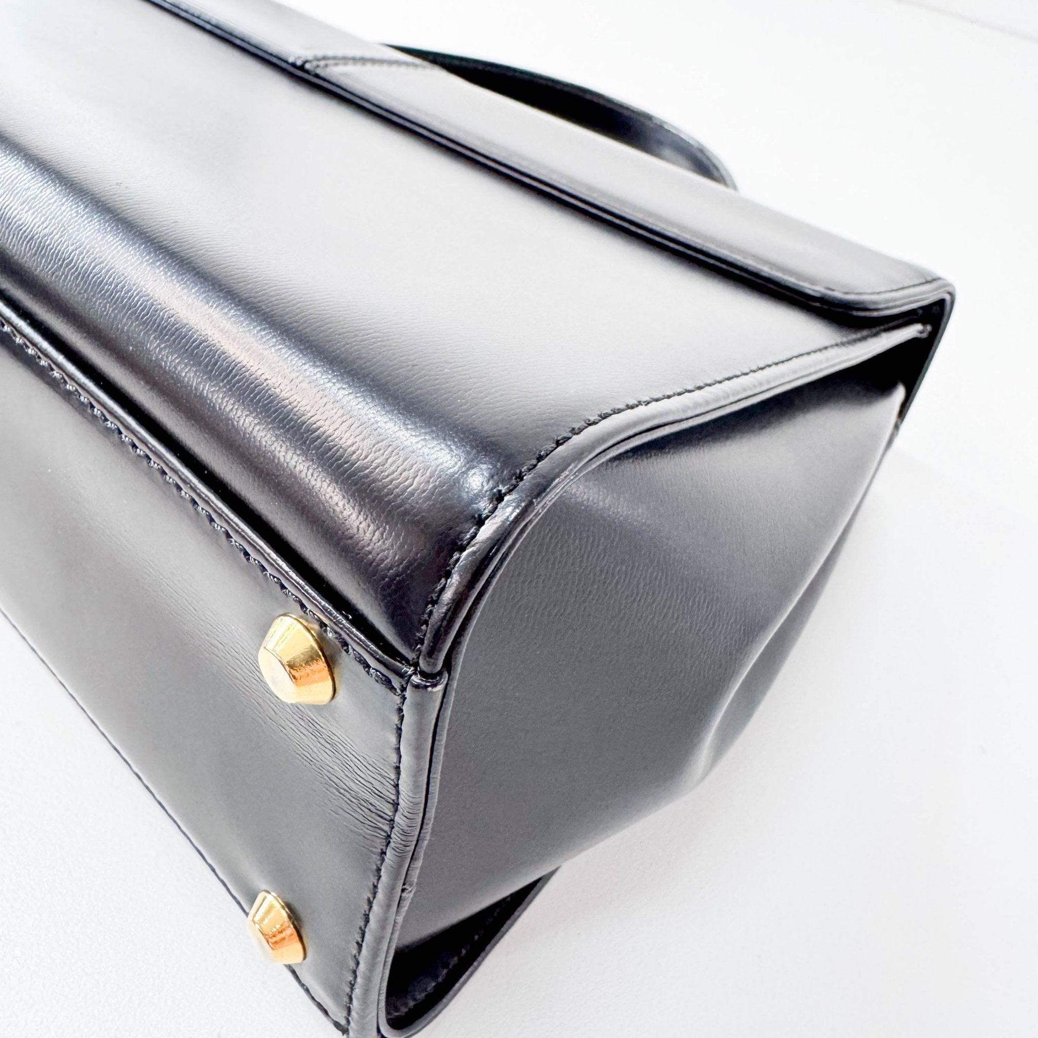 SAINT LAURENT Black Calf Leather Handle Bag, in , Sold by HIVE PRELOVED - Handle Bags, ,