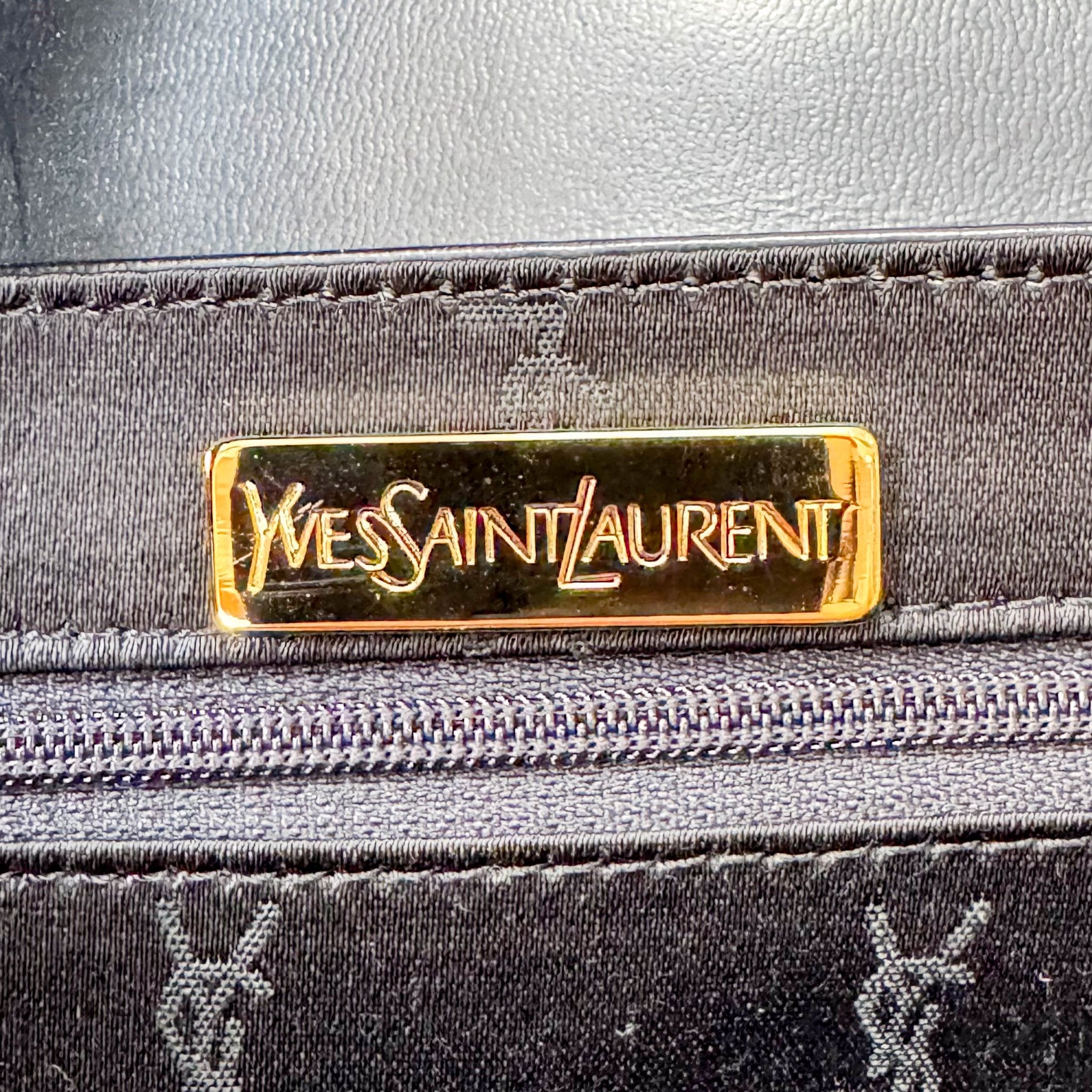 SAINT LAURENT Black Calf Leather Handle Bag, in , Sold by HIVE PRELOVED - Handle Bags, ,