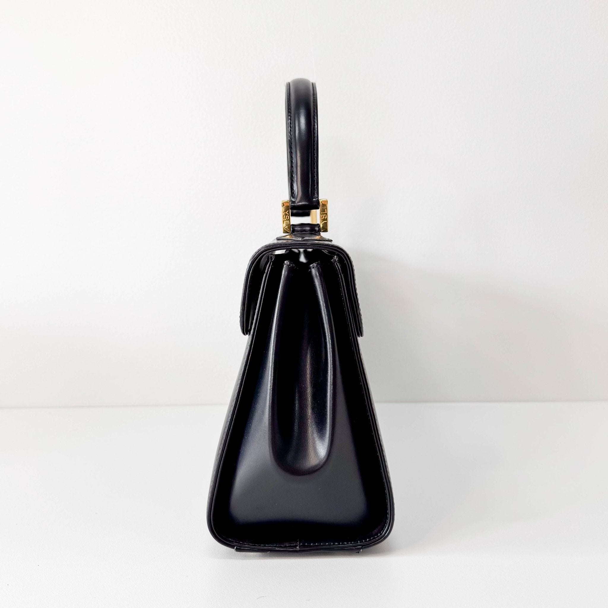 SAINT LAURENT Black Calf Leather Handle Bag, in , Sold by HIVE PRELOVED - Handle Bags, ,