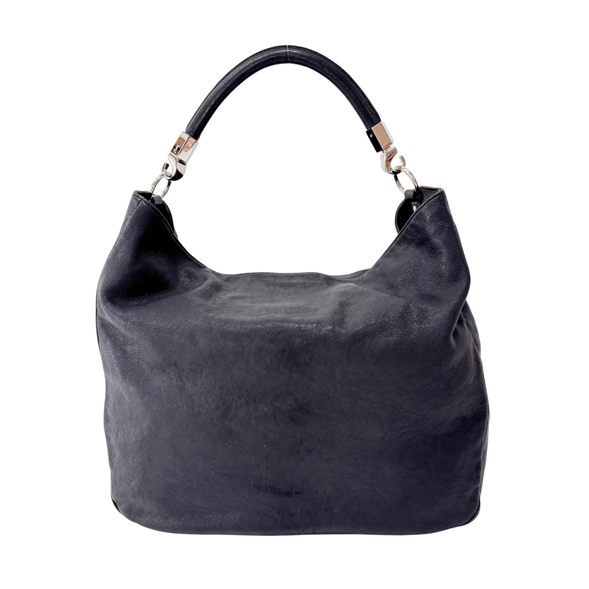 SAINT LAURENT Black Leather Hobo Shoulder Bag, in , Sold by HIVE PRELOVED - Shoulder Bags, ,