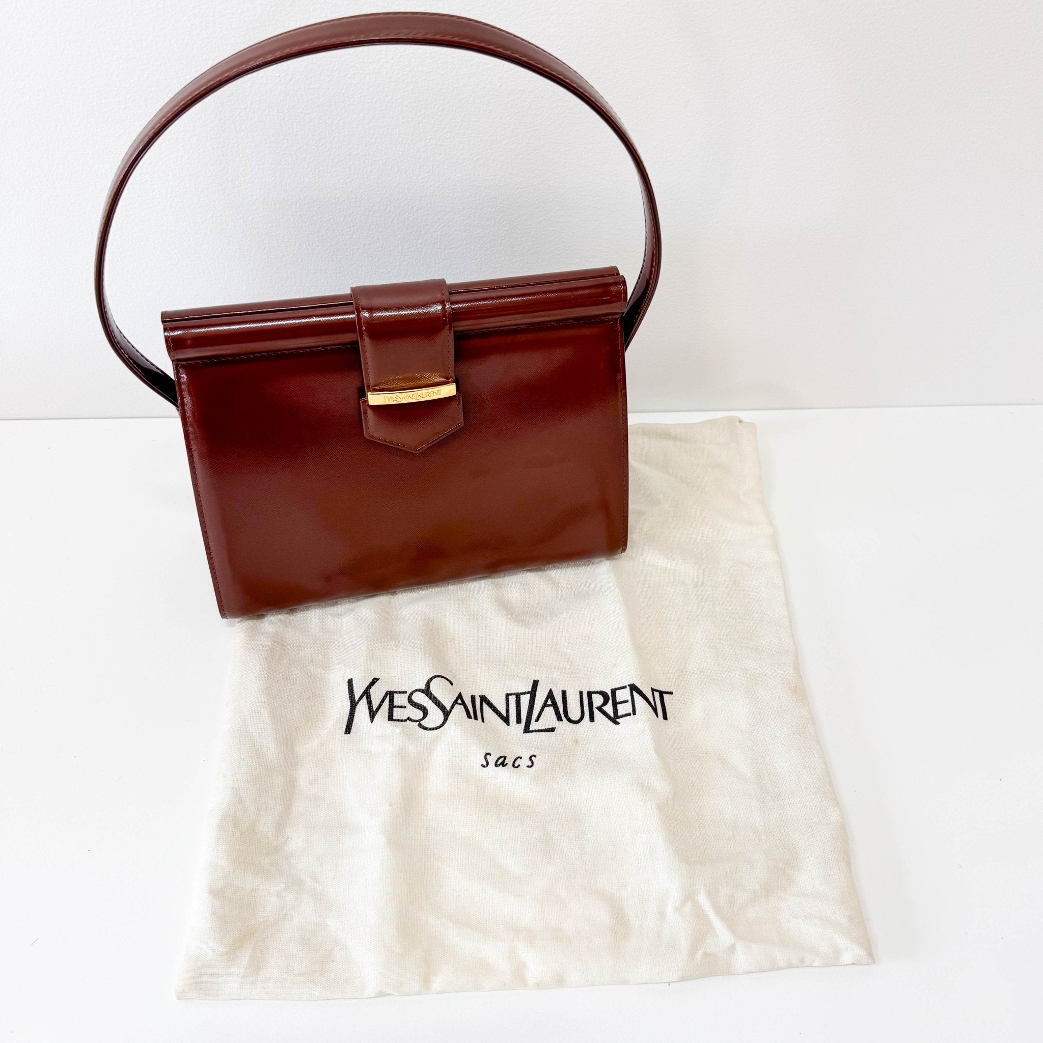 SAINT LAURENT Brown Leather Shoulder Bag, in , Sold by HIVE PRELOVED - Shoulder Bags, ,