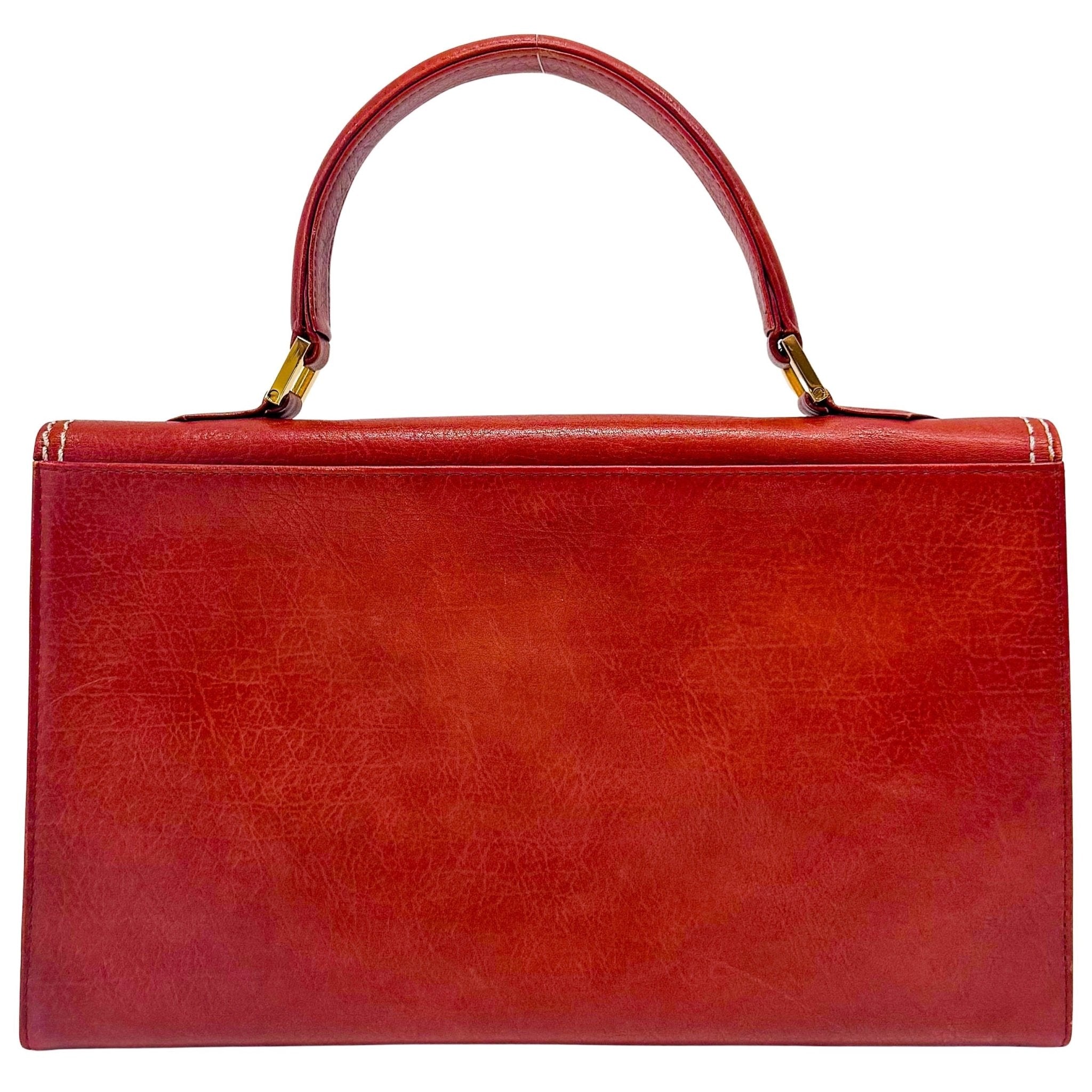 SAINT LAURENT Burnt Orange Leather Envelope Handle Bag, in , Sold by HIVE PRELOVED - Handle Bags, ,