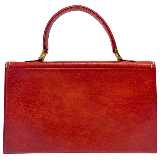 SAINT LAURENT Burnt Orange Leather Envelope Handle Bag, in , Sold by HIVE PRELOVED - Handle Bags, ,