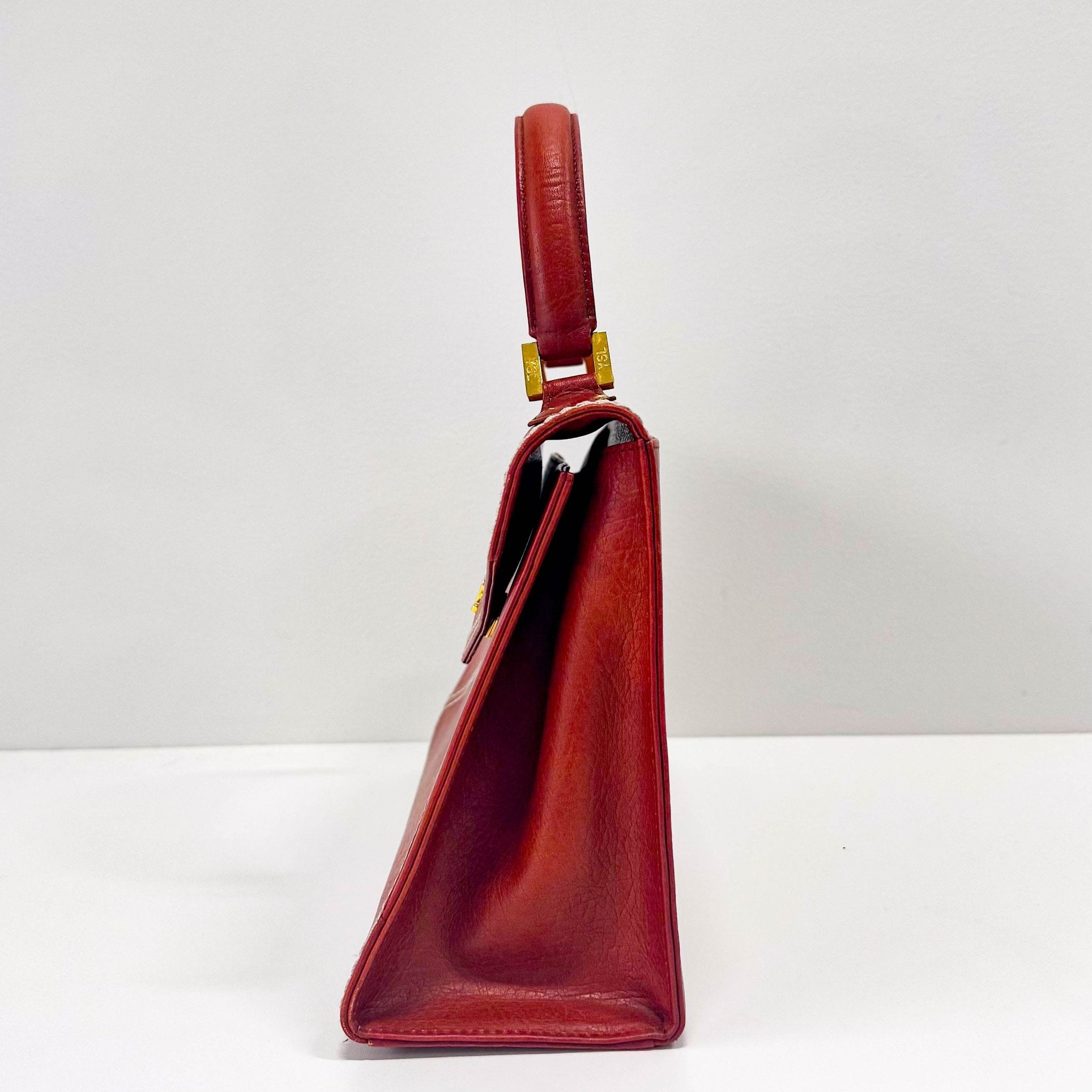 SAINT LAURENT Burnt Orange Leather Envelope Handle Bag, in , Sold by HIVE PRELOVED - Handle Bags, ,