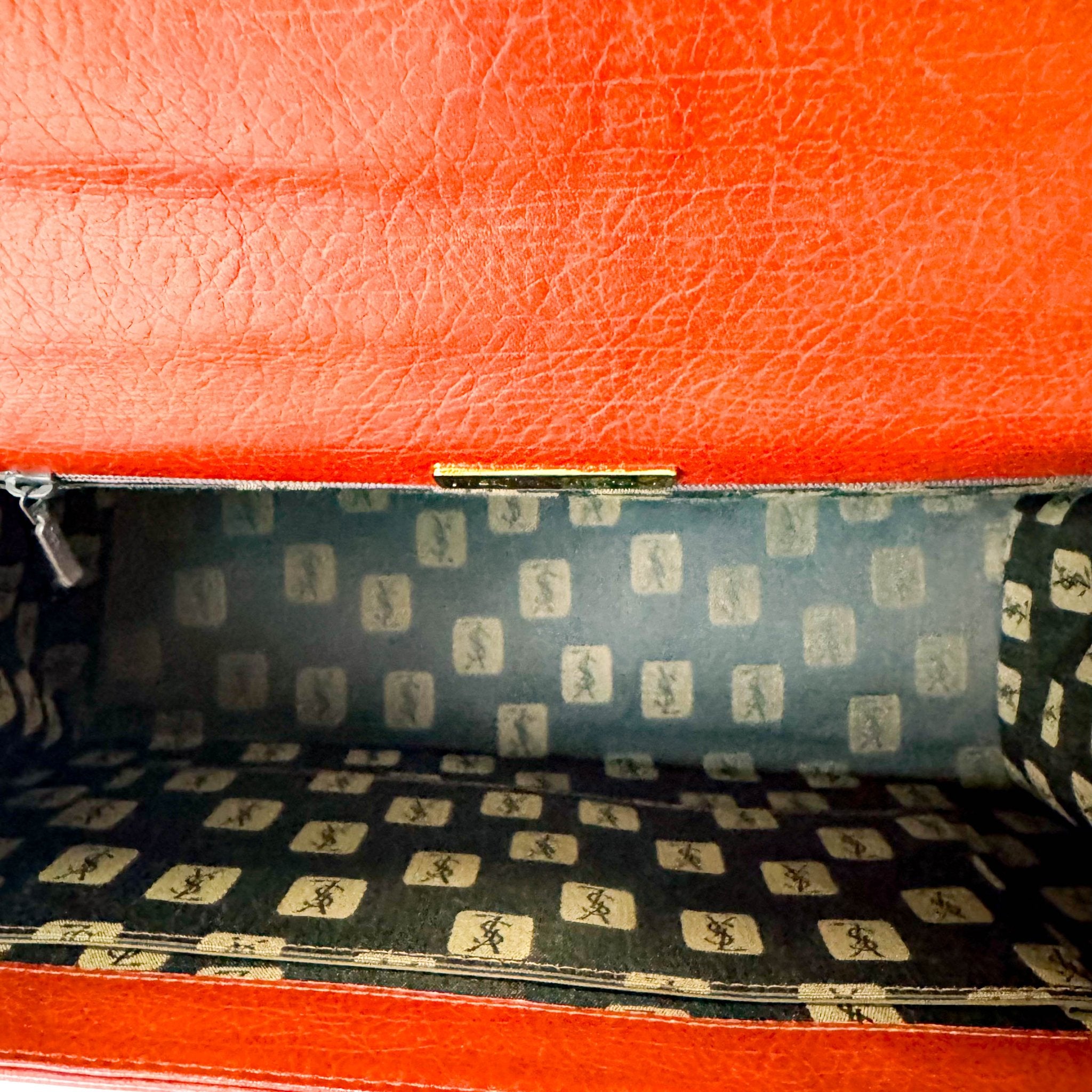 SAINT LAURENT Burnt Orange Leather Envelope Handle Bag, in , Sold by HIVE PRELOVED - Handle Bags, ,